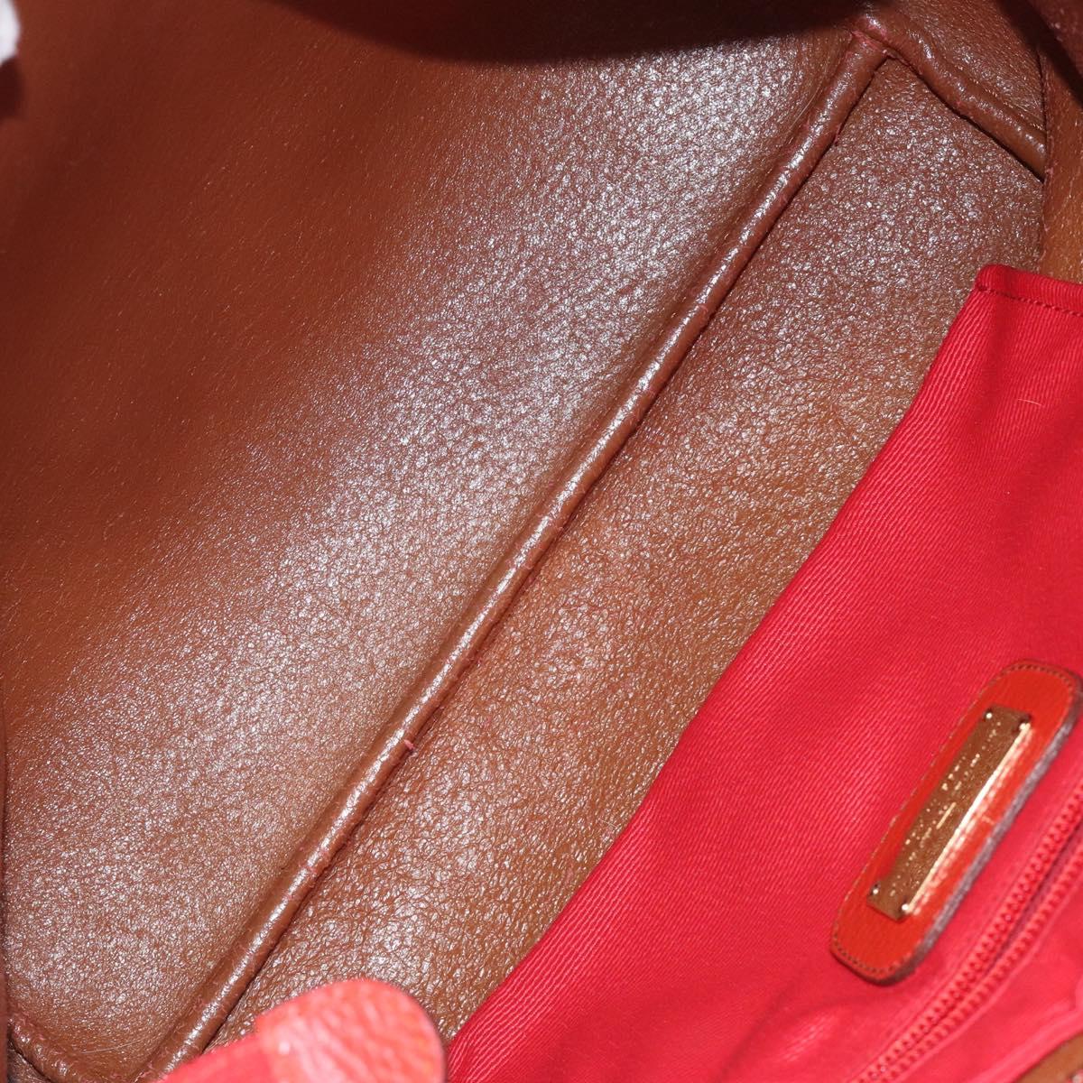 Salvatore Ferragamo Tote Bag Leather Red Gold Auth 116613