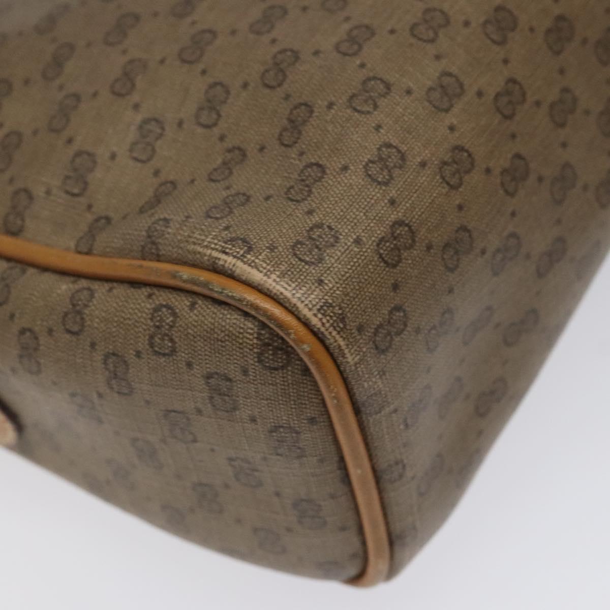 GUCCI Micro GG Supreme Web Sherry Line Bag PVC Beige Gold Auth 116615