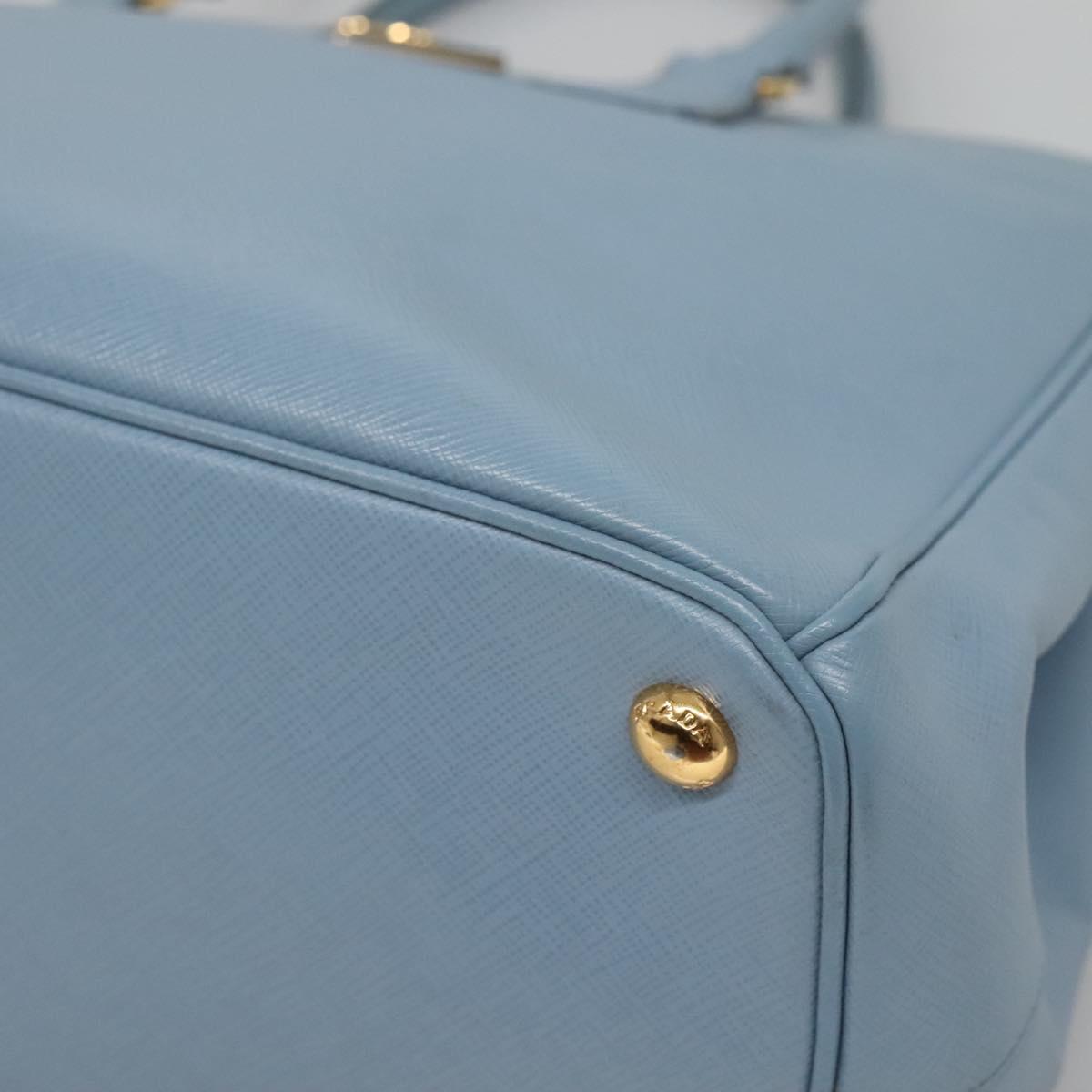 PRADA Saffiano Leather Hand Bag 2way Blue Gold Auth 116624