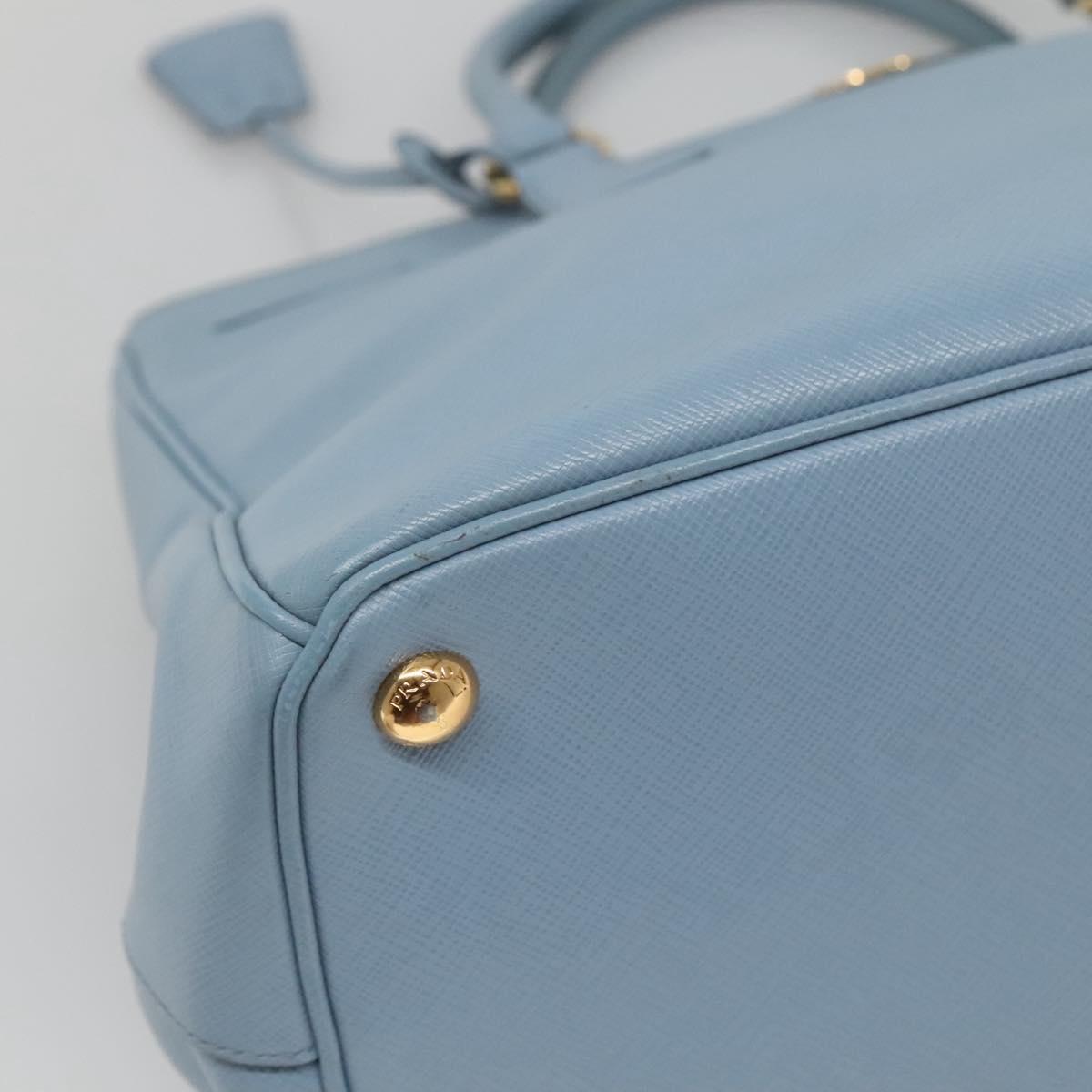 PRADA Saffiano Leather Hand Bag 2way Blue Gold Auth 116624