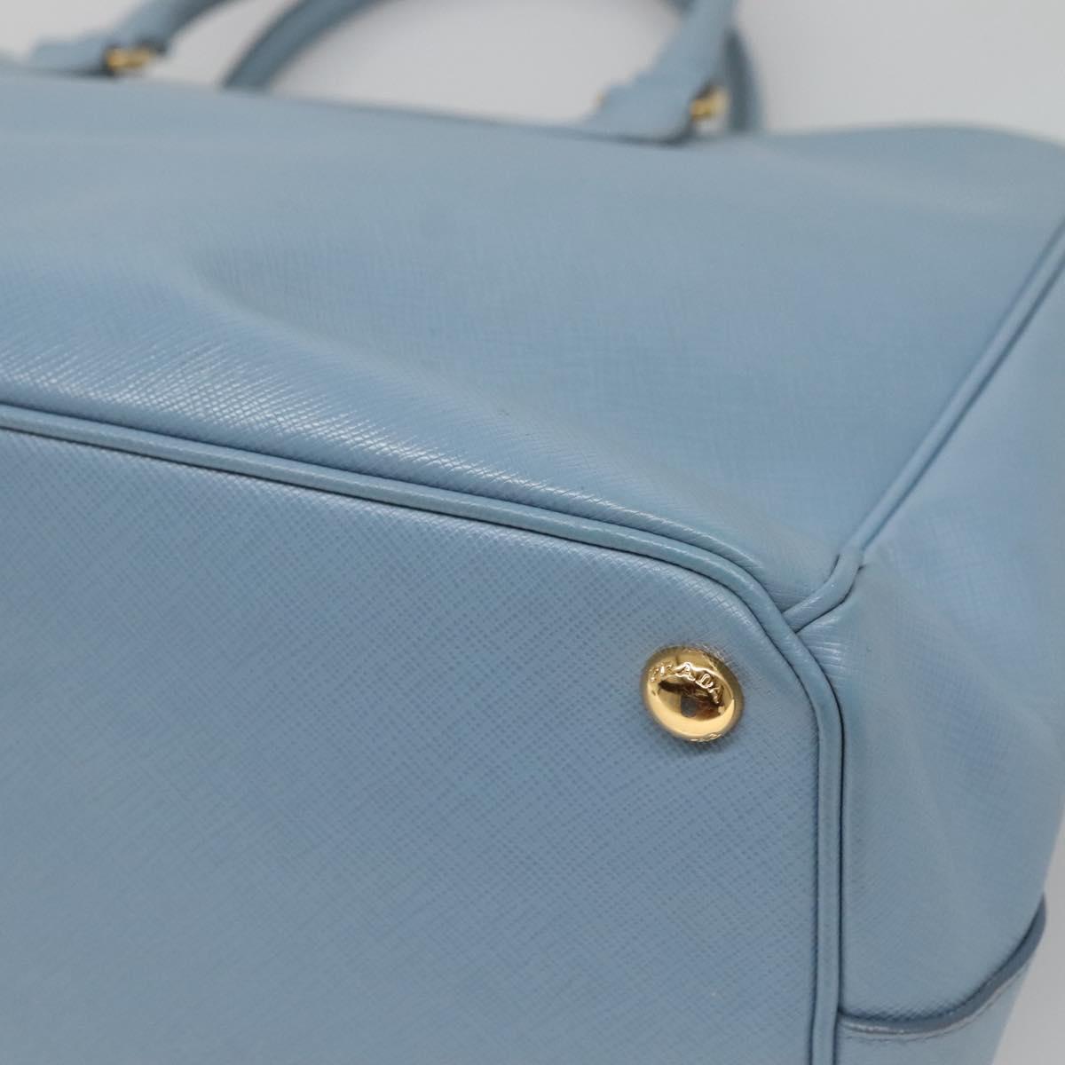 PRADA Saffiano Leather Hand Bag 2way Blue Gold Auth 116624