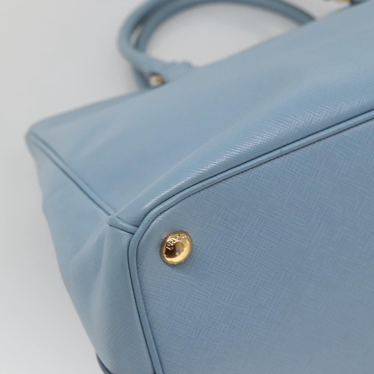 PRADA Saffiano Leather Hand Bag 2way Blue Gold Auth 116624