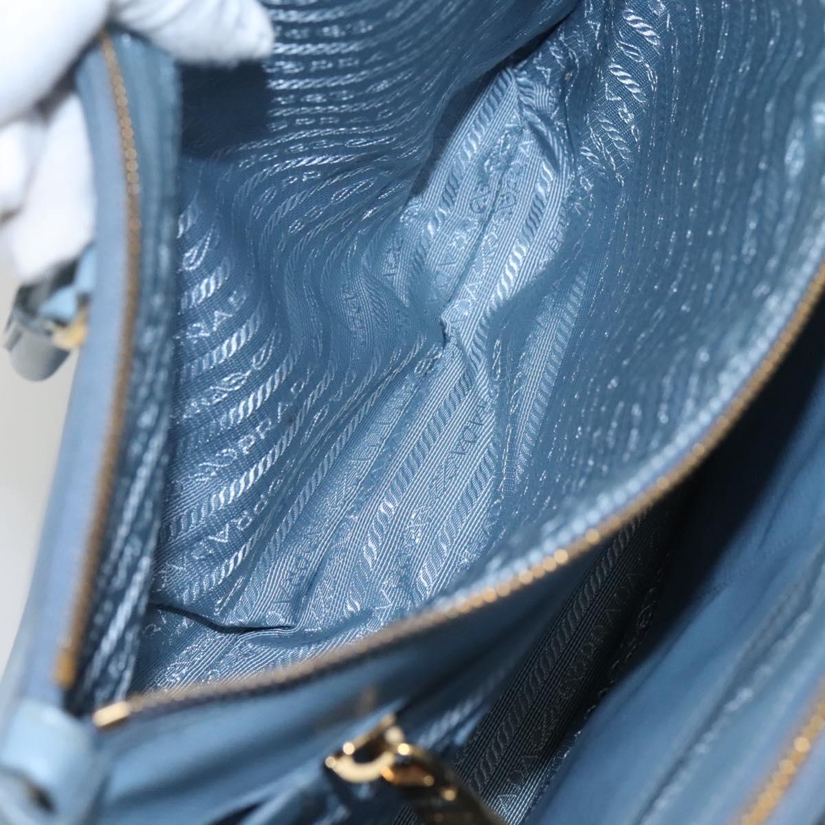 PRADA Saffiano Leather Hand Bag 2way Blue Gold Auth 116624