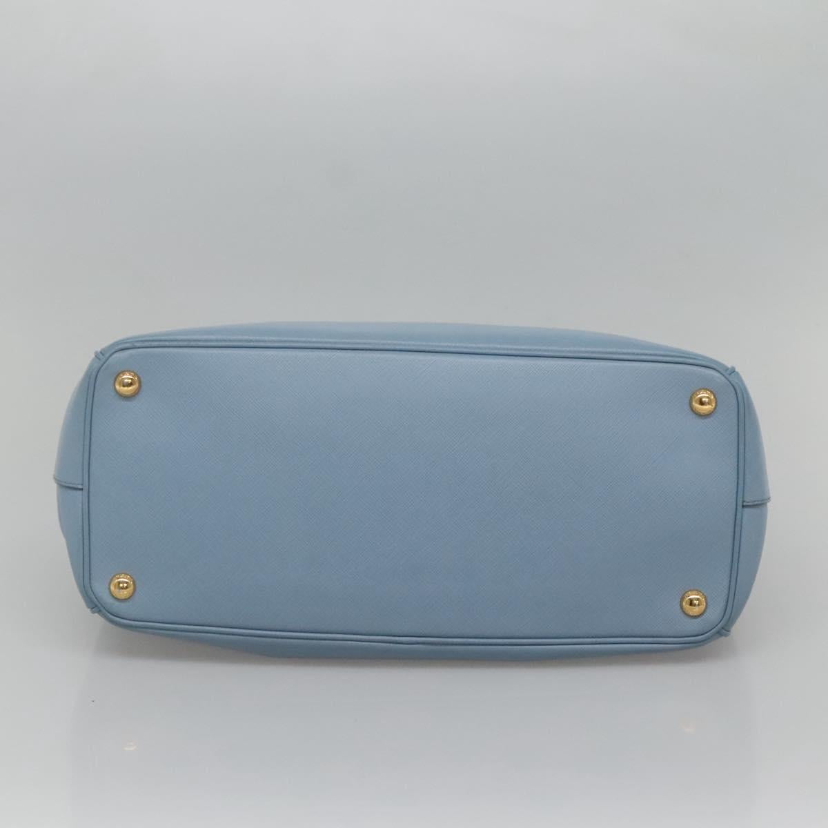 PRADA Saffiano Leather Hand Bag 2way Blue Gold Auth 116624