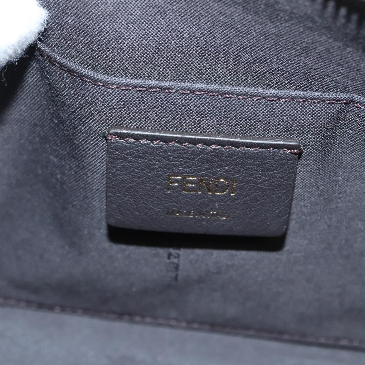 FENDI Shoulder Bag Leather Light Blue White gold Auth 116629V
