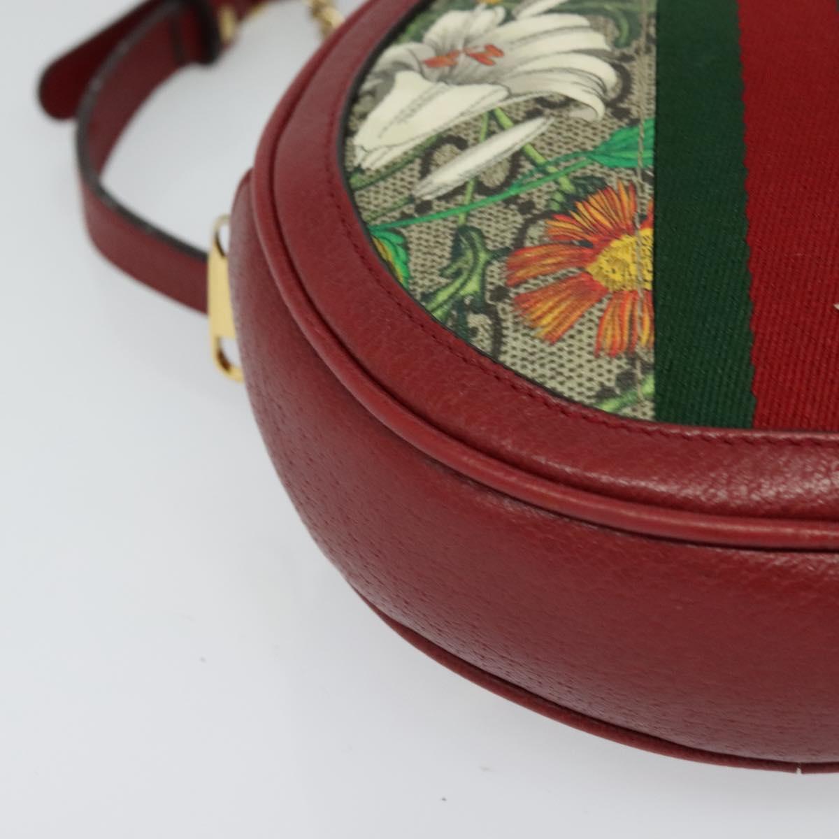 GUCCI GG Supreme Ophidia Web Sherry Line Backpack PVC Beige 598661 Auth 116635V