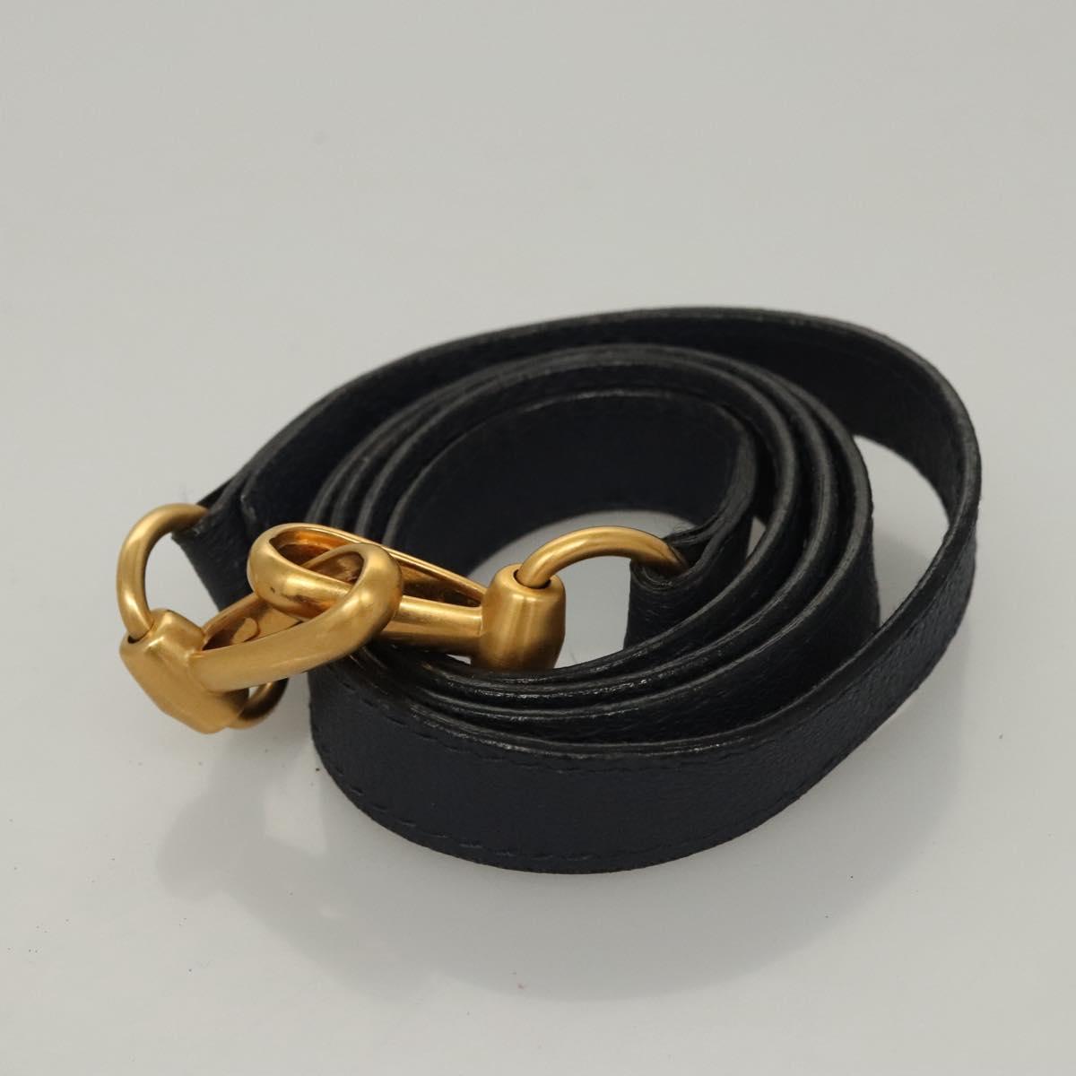 GUCCI Bamboo Hand Bag Suede 2way Navy Gold 000 123 0316 Auth 116684