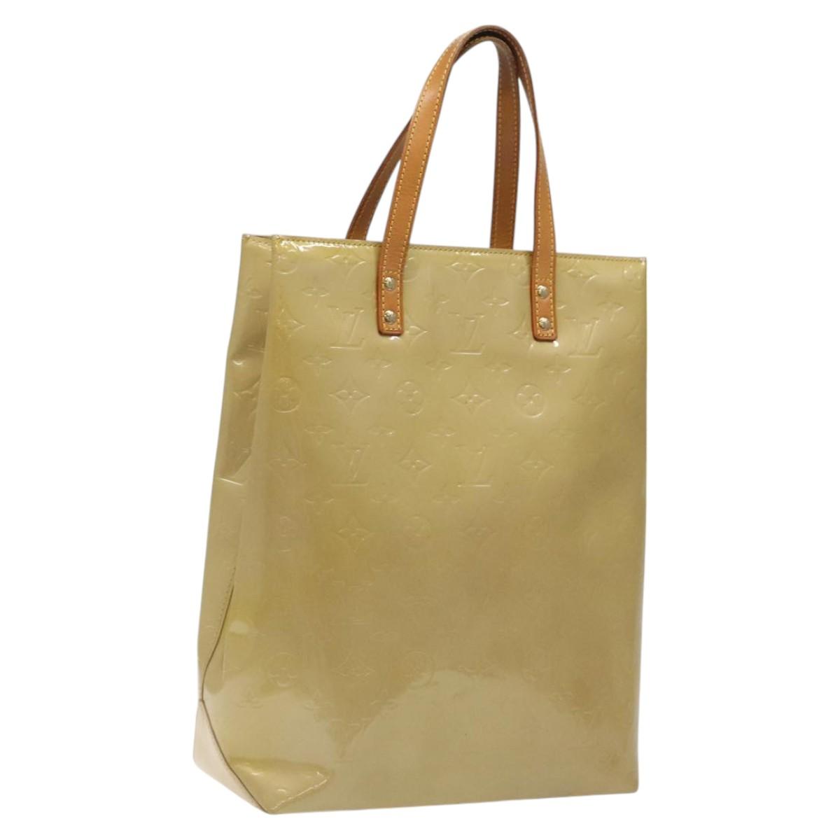 LOUIS VUITTON Monogram Vernis Reade MM Hand Bag Beige M91141 LV Auth 116687
