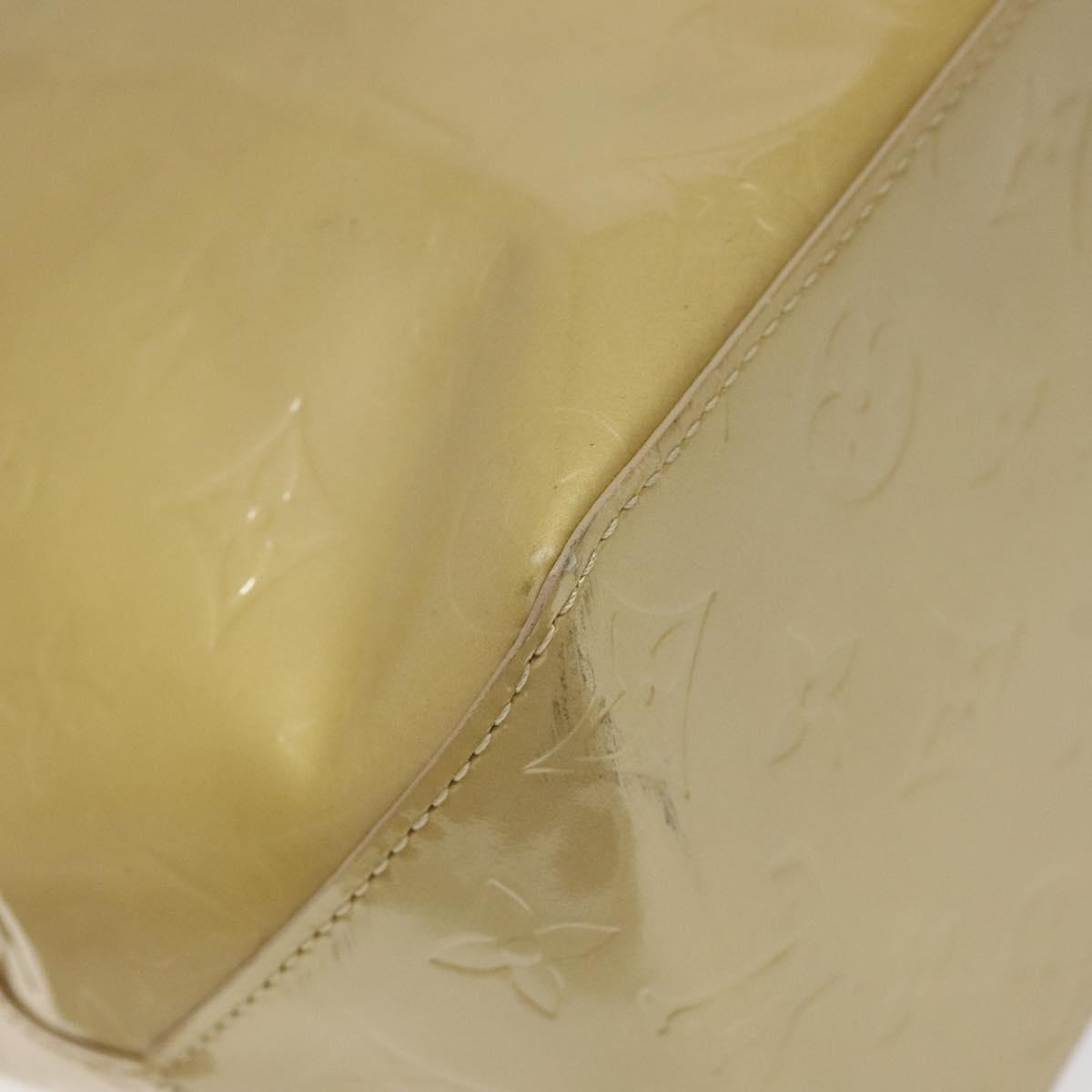 LOUIS VUITTON Monogram Vernis Reade MM Hand Bag Beige M91141 LV Auth 116687