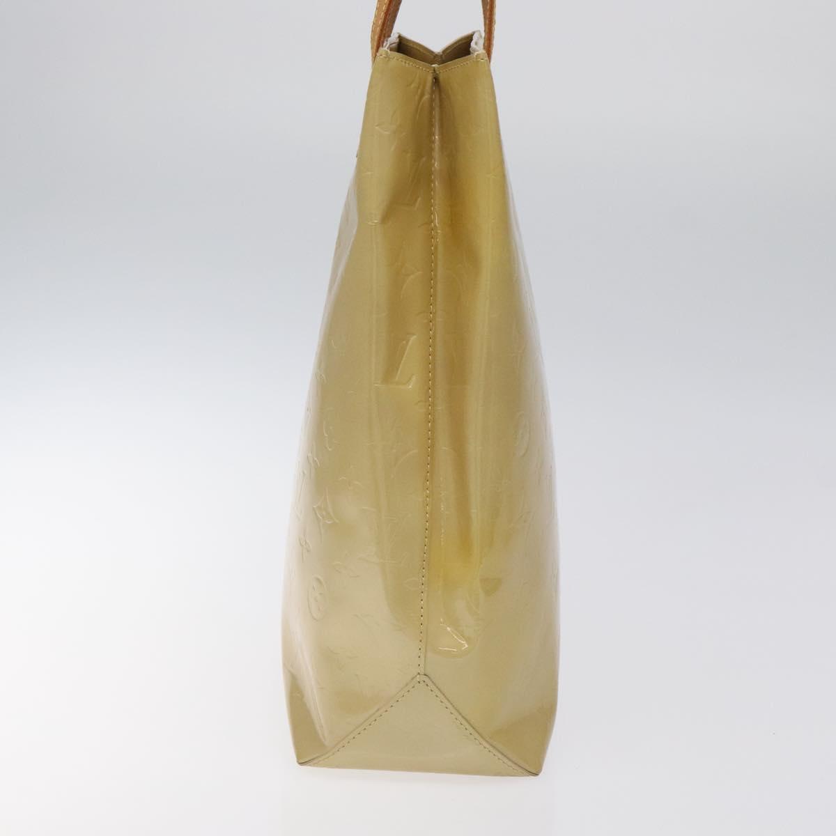 LOUIS VUITTON Monogram Vernis Reade MM Hand Bag Beige M91141 LV Auth 116687