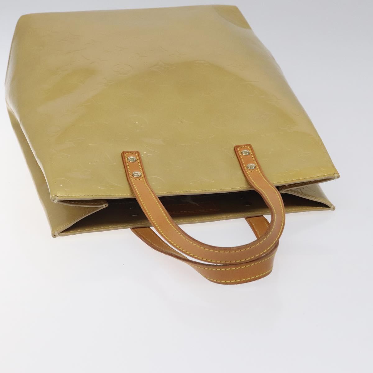 LOUIS VUITTON Monogram Vernis Reade MM Hand Bag Beige M91141 LV Auth 116687