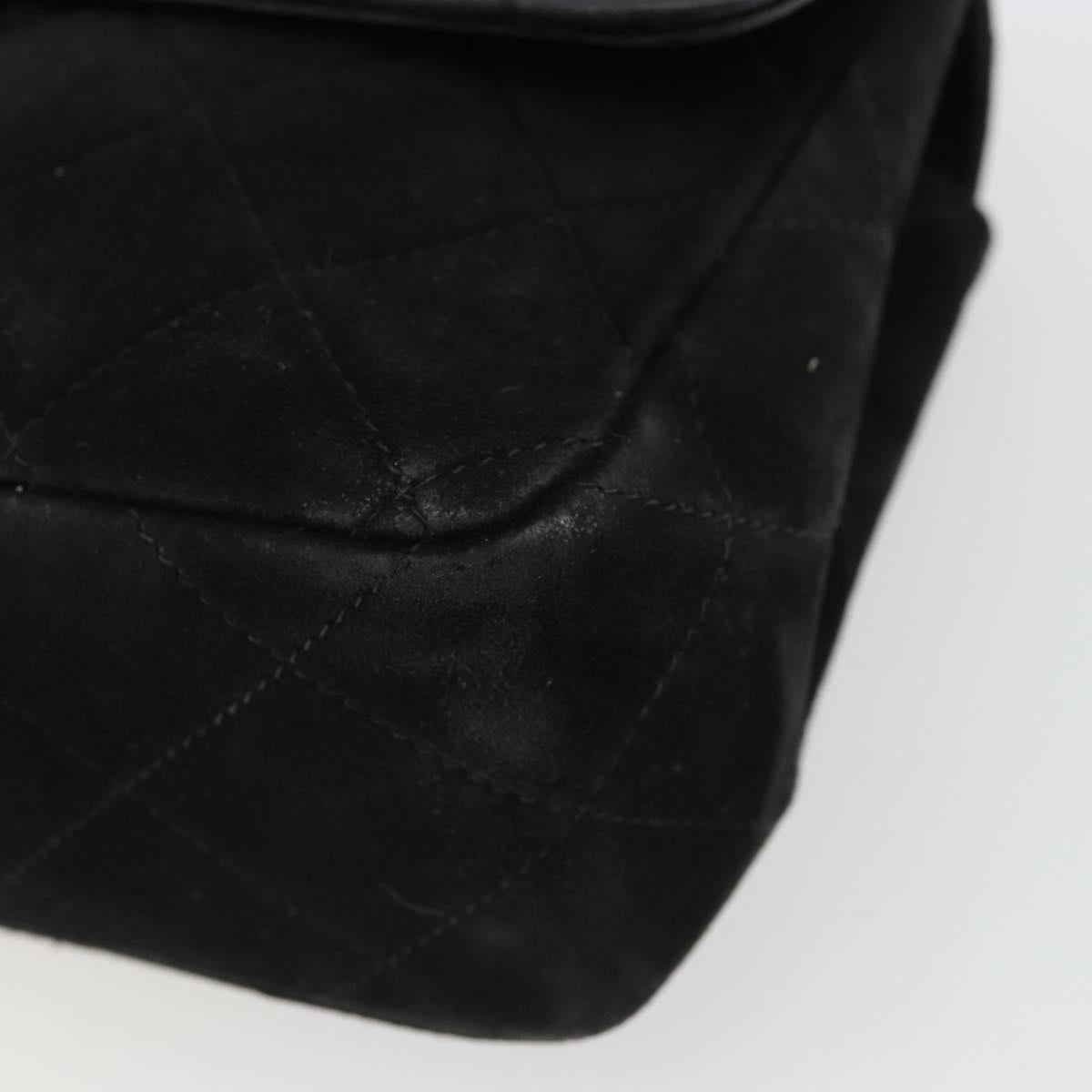 CHANEL Matelasse 20 Chain Shoulder Bag Suede Black Gold CC Auth 116698