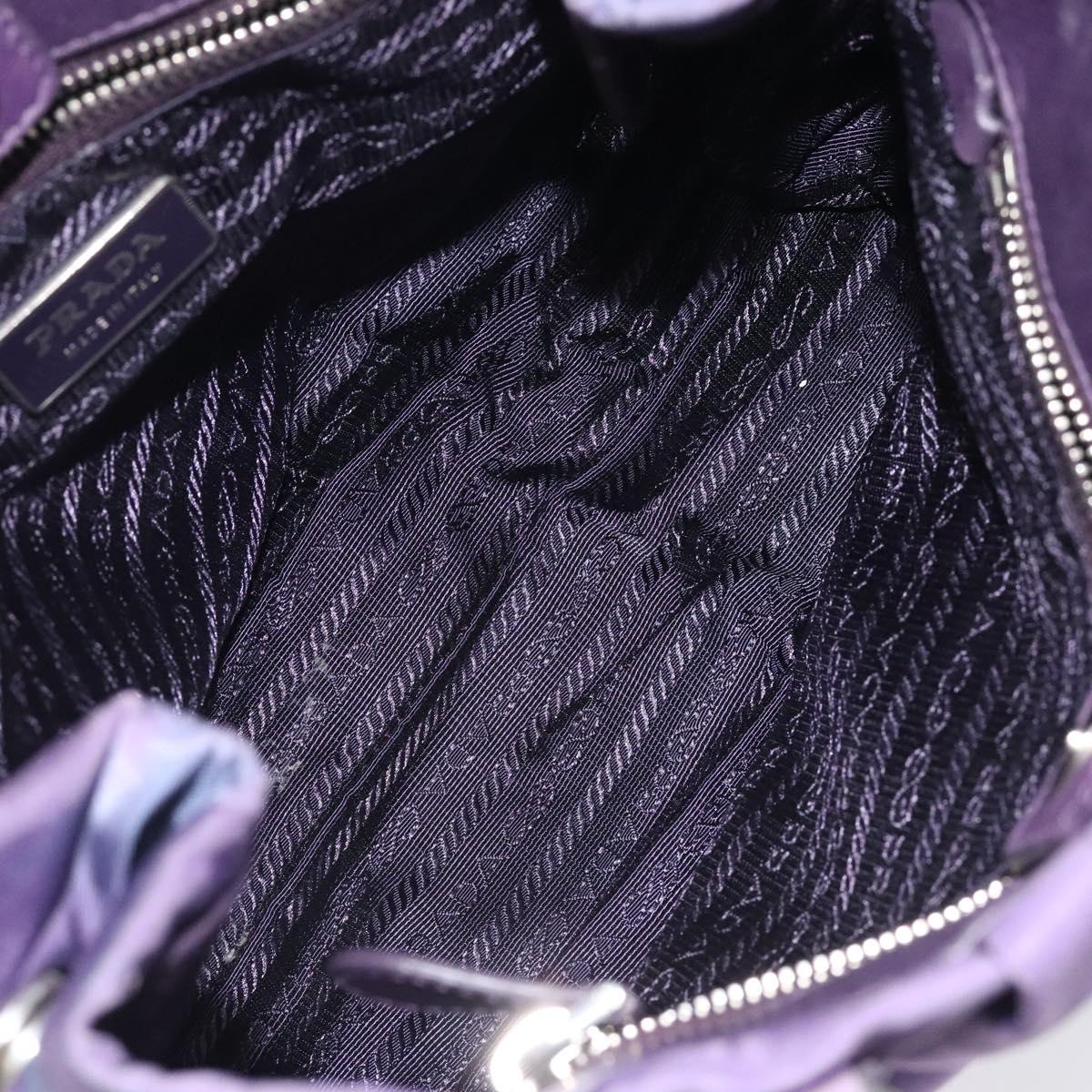 PRADA Hand Bag Nylon Purple Silver Auth 116704