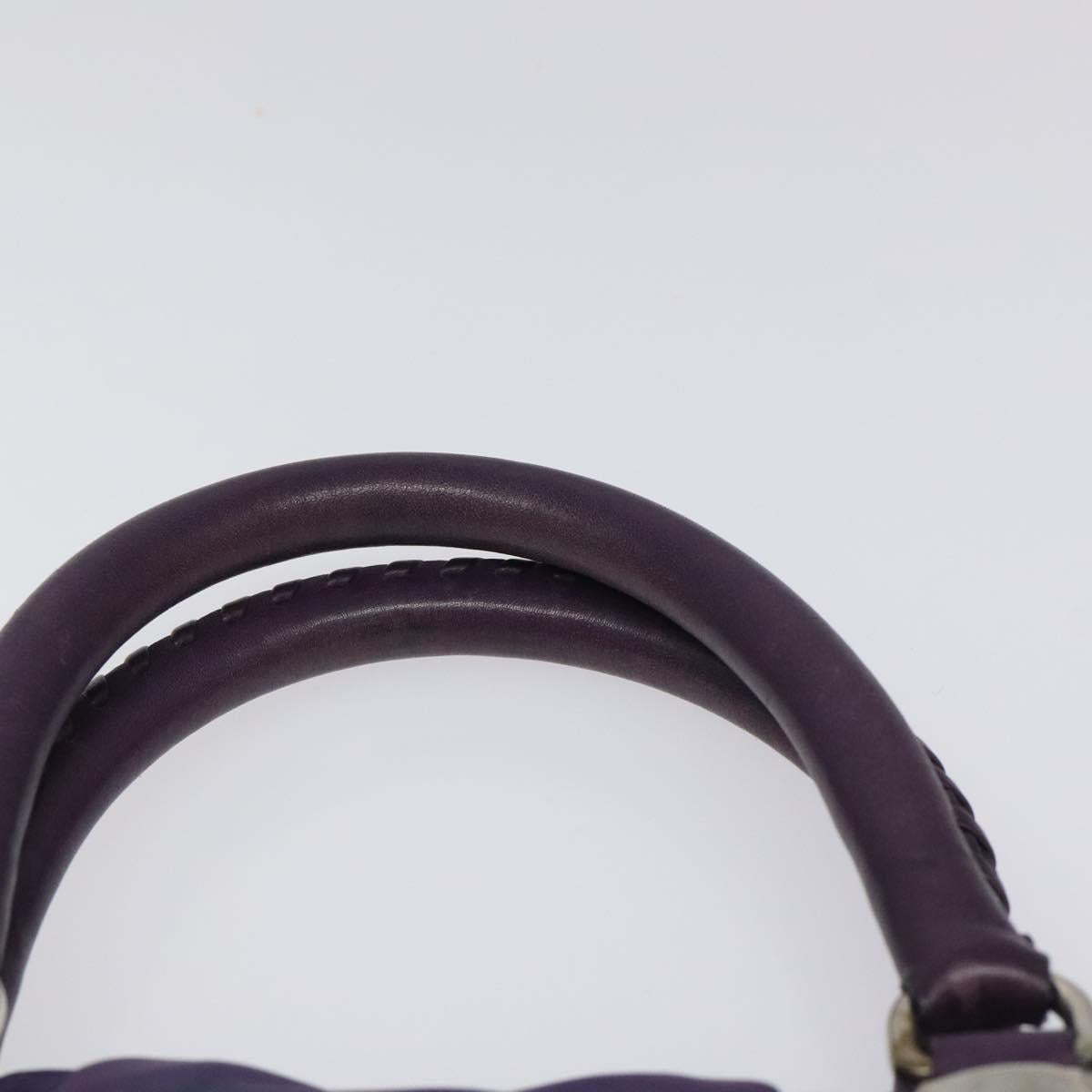 PRADA Hand Bag Nylon Purple Silver Auth 116704