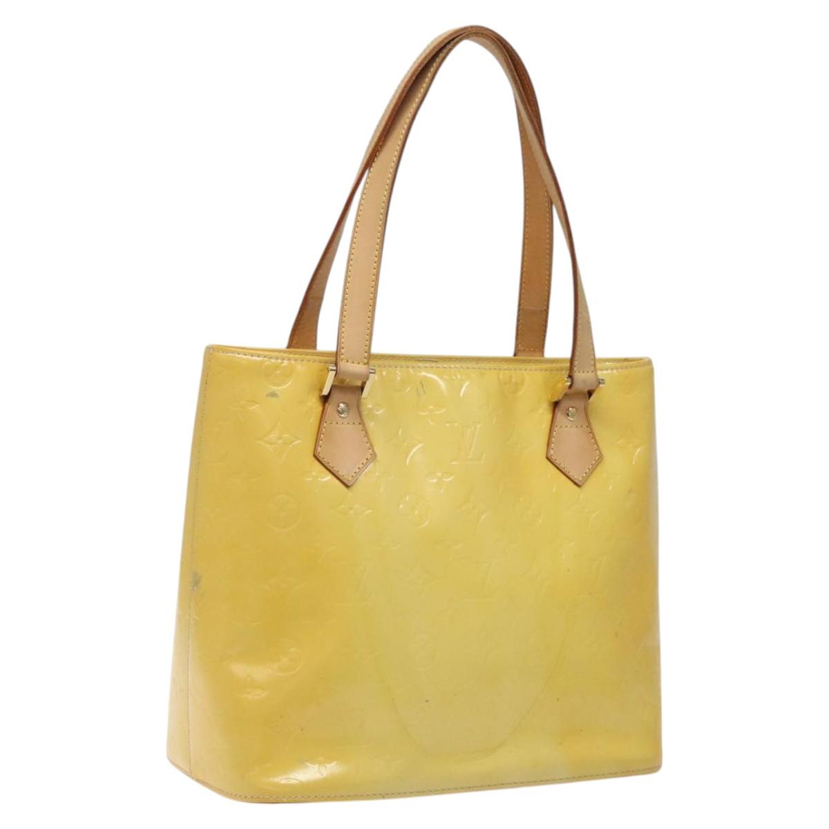LOUIS VUITTON Monogram Vernis Houston Hand Bag Gris M91053 LV Auth 116767