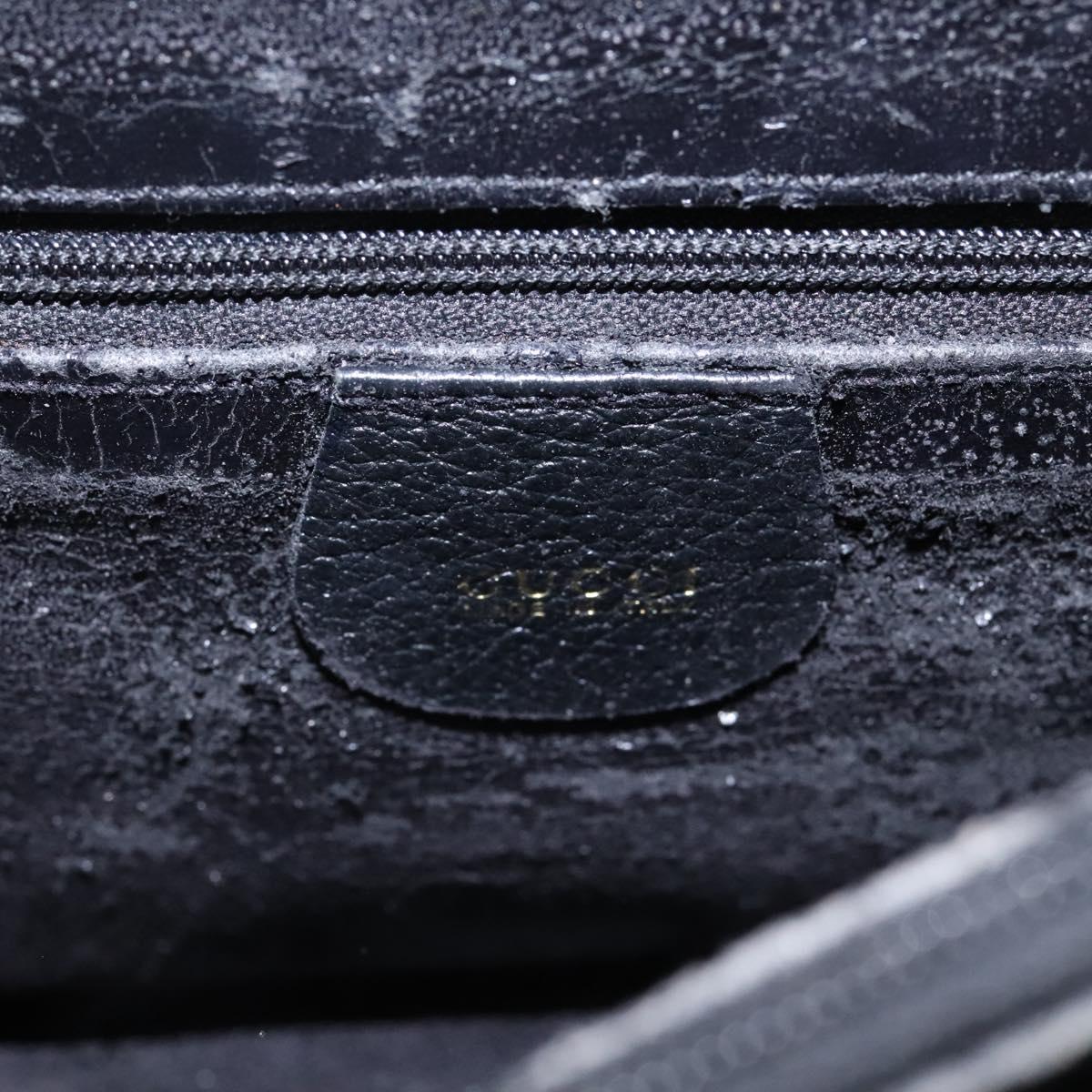 GUCCI Bamboo Hand Bag Suede Leather Black Gold 002 1095 0268 Auth 116847