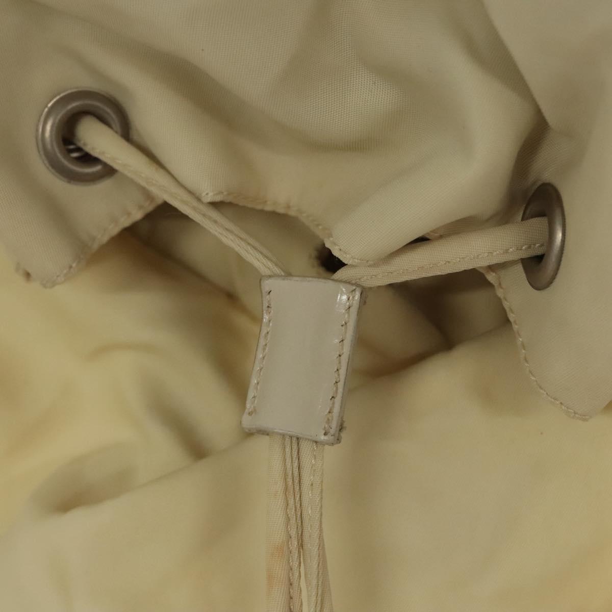 PRADA Backpack Nylon Cream Silver Auth 116860