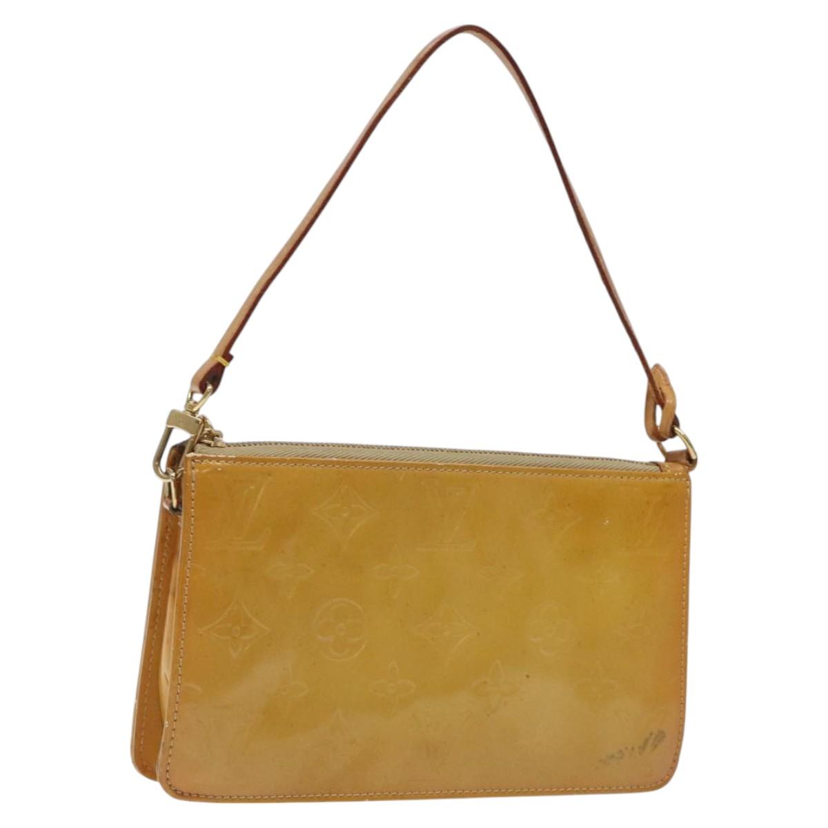 LOUIS VUITTON Monogram Vernis Lexington Accessory Pouch Beige M91010 Auth 116900