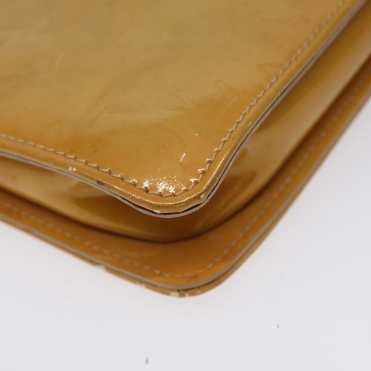 LOUIS VUITTON Monogram Vernis Lexington Accessory Pouch Beige M91010 Auth 116900