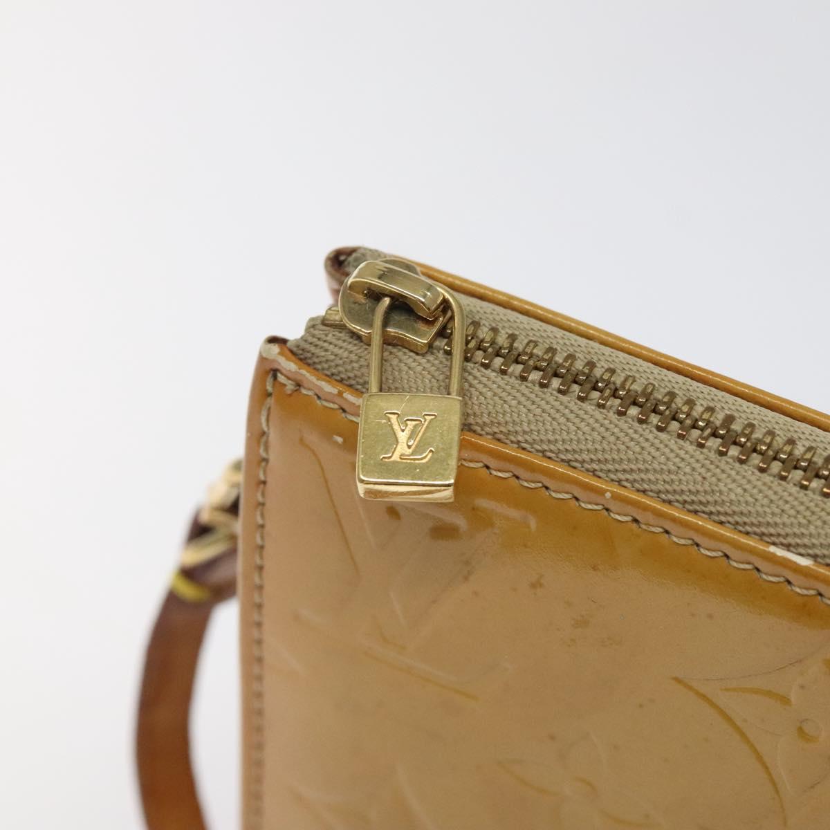 LOUIS VUITTON Monogram Vernis Lexington Accessory Pouch Beige M91010 Auth 116900