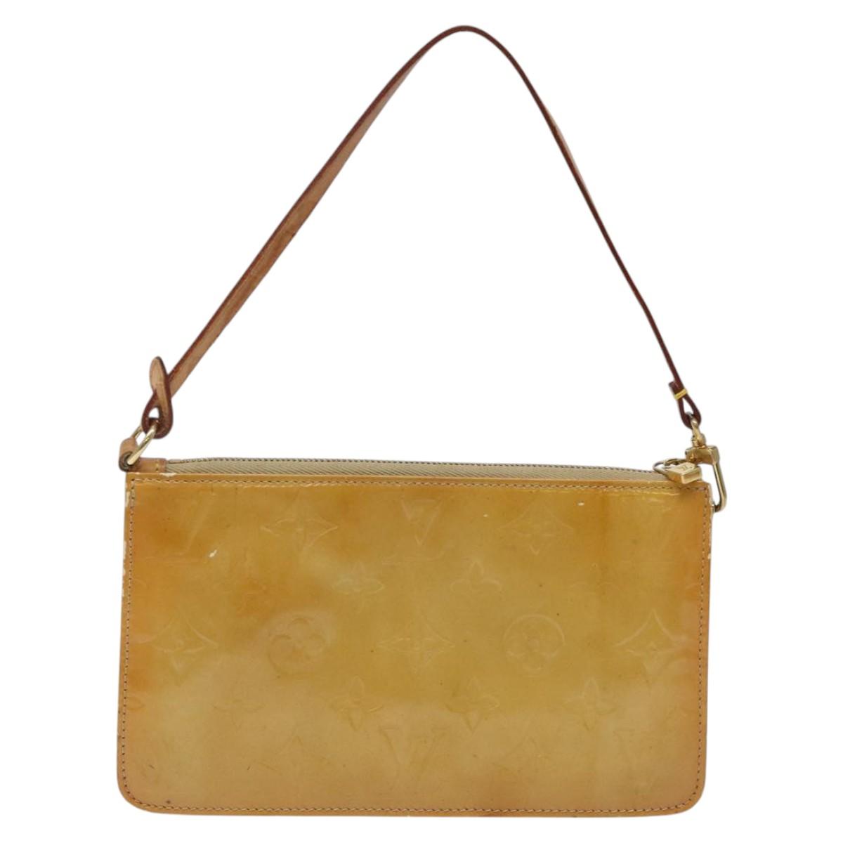 LOUIS VUITTON Monogram Vernis Lexington Accessory Pouch Beige M91010 Auth 116900
