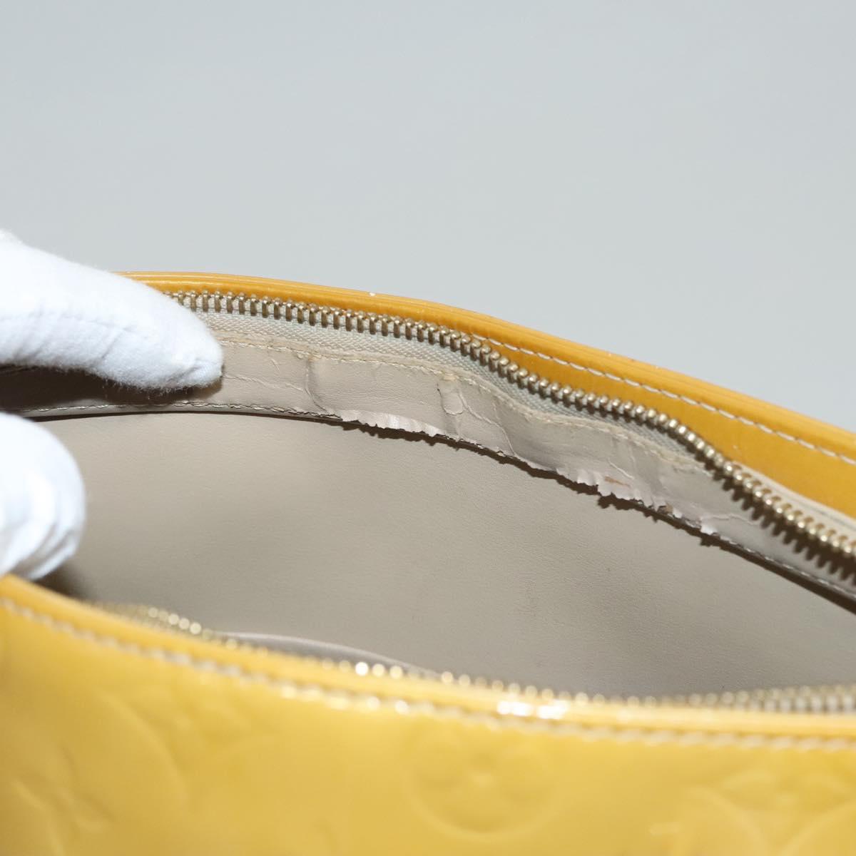 LOUIS VUITTON Monogram Vernis Houston Hand Bag Beige M91004 LV Auth 116941