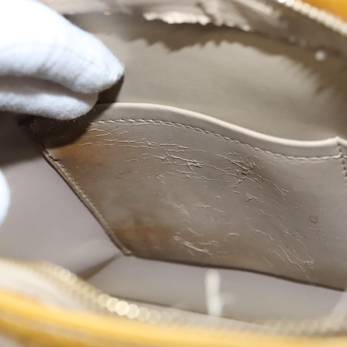 LOUIS VUITTON Monogram Vernis Houston Hand Bag Beige M91004 LV Auth 116941