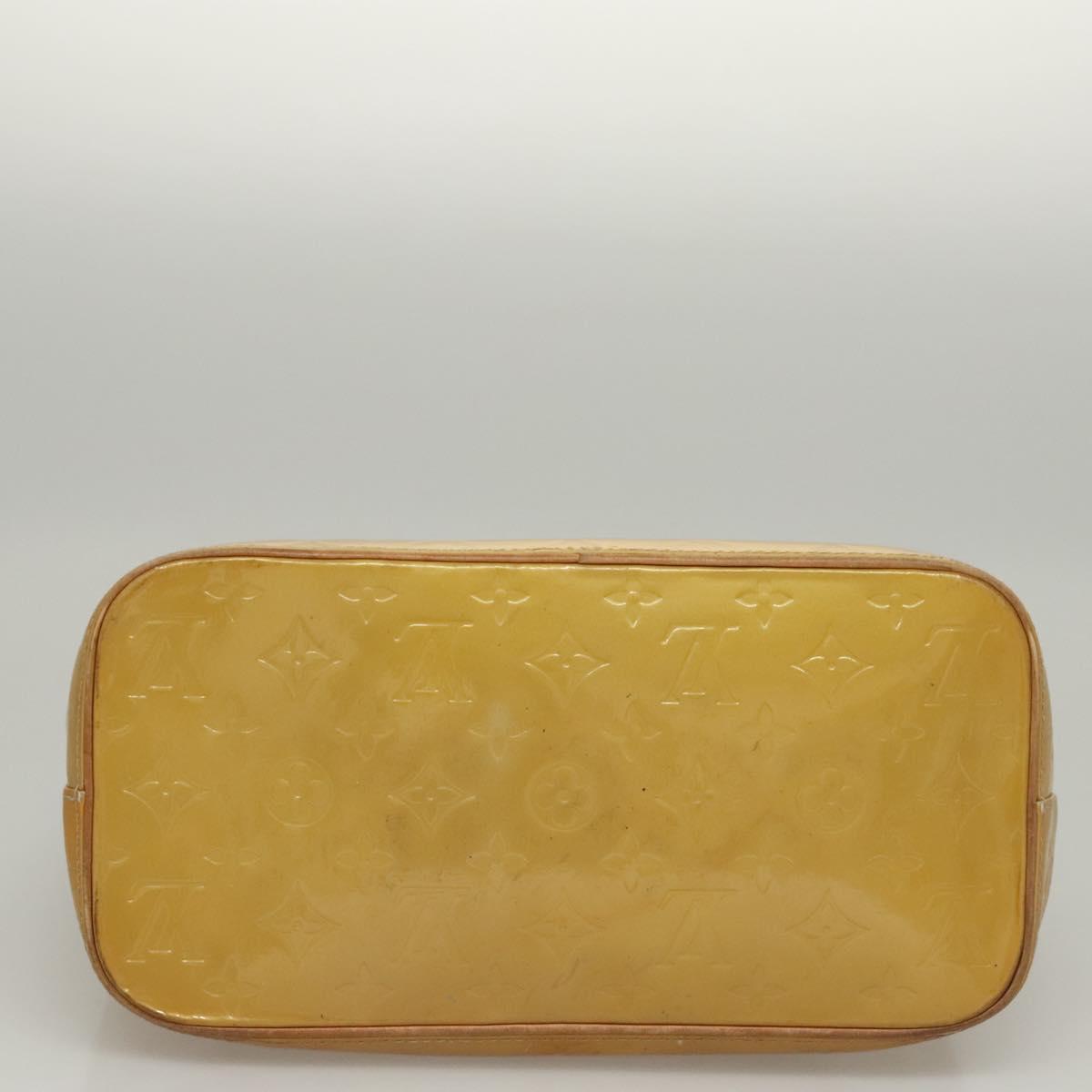 LOUIS VUITTON Monogram Vernis Houston Hand Bag Beige M91004 LV Auth 116941