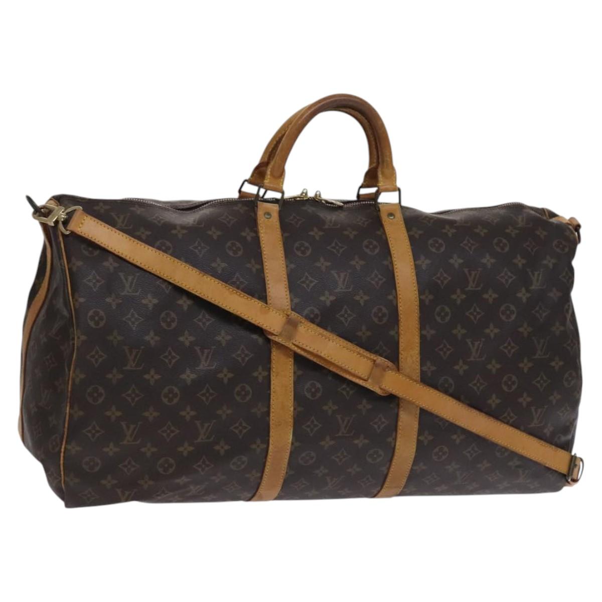 LOUIS VUITTON Monogram Keepall Bandouliere 60 Boston Bag M41412 LV Auth 117009