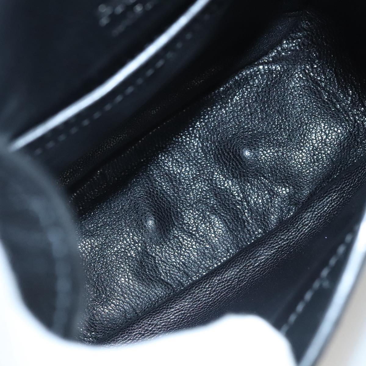 PRADA Shoulder Bag Leather Black White Auth 117019V