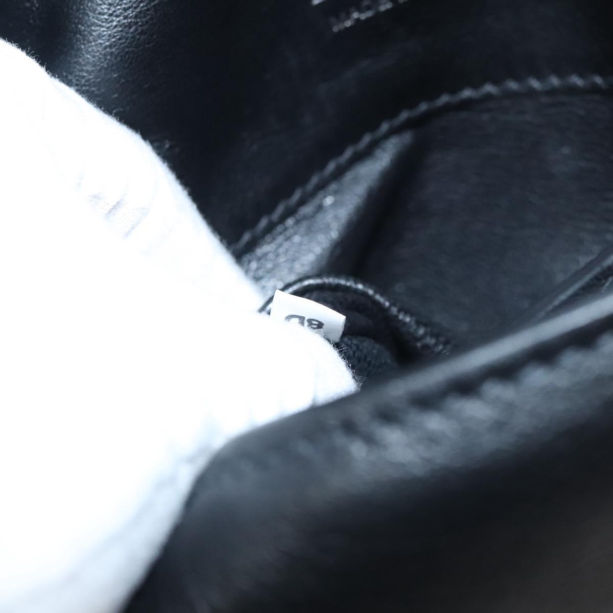 PRADA Shoulder Bag Leather Black White Auth 117019V