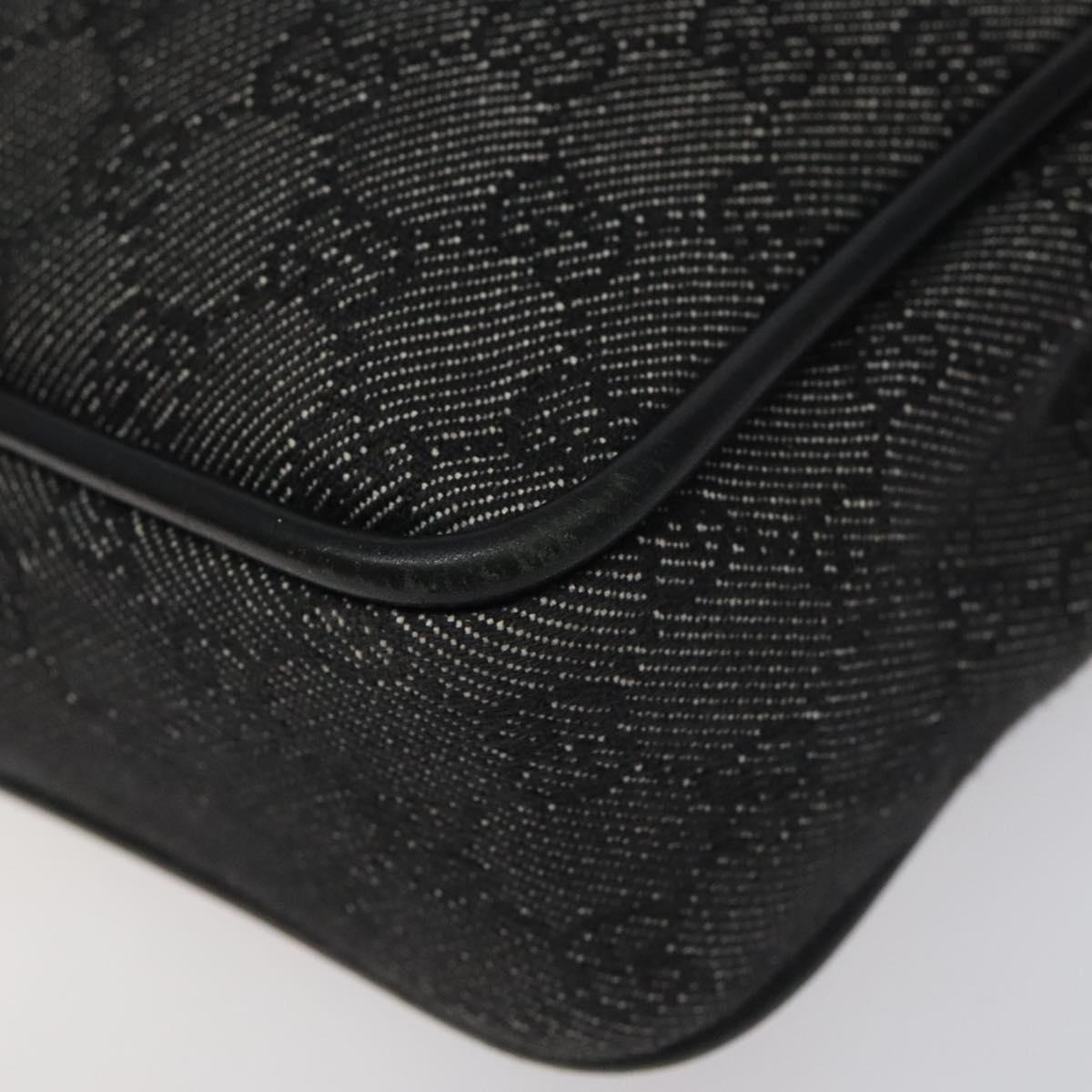 GUCCI GG Canvas Shoulder Bag Black Gold 92730 Auth 117062