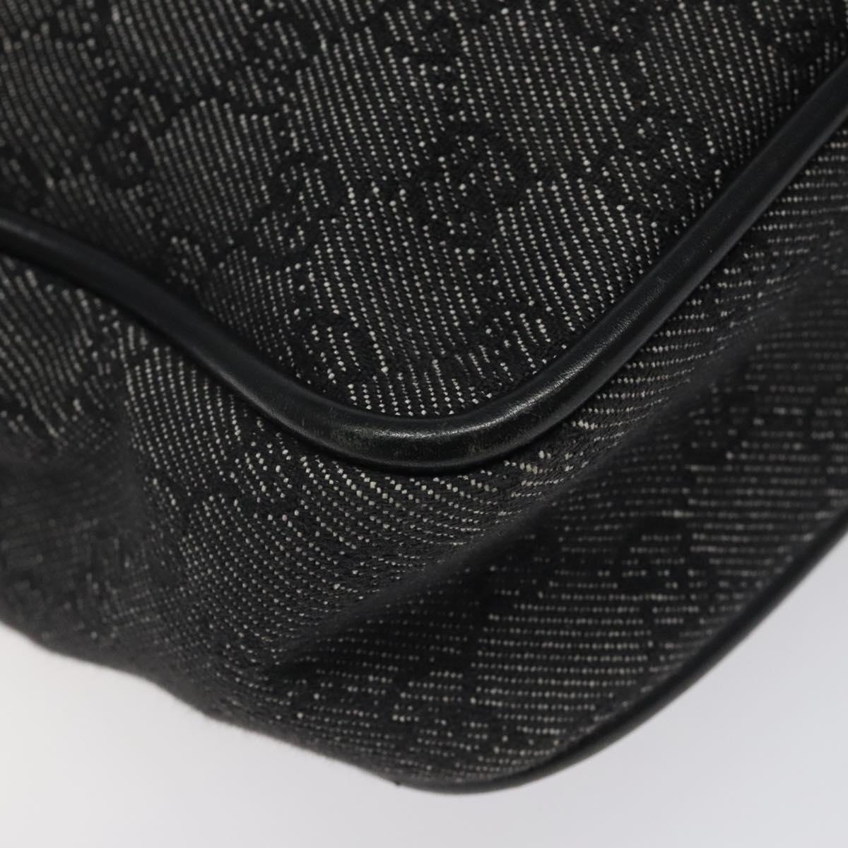 GUCCI GG Canvas Shoulder Bag Black Gold 92730 Auth 117062