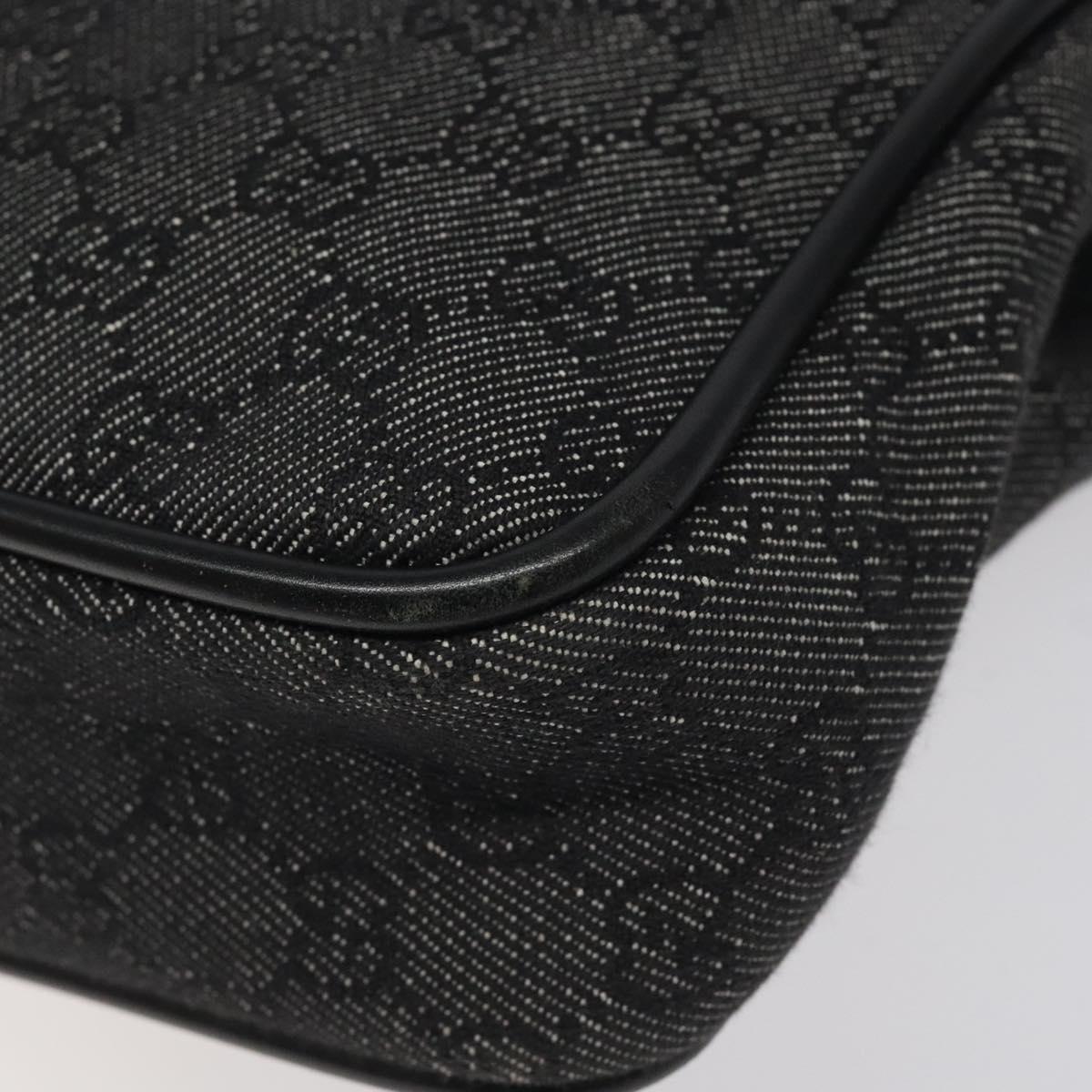 GUCCI GG Canvas Shoulder Bag Black Gold 92730 Auth 117062