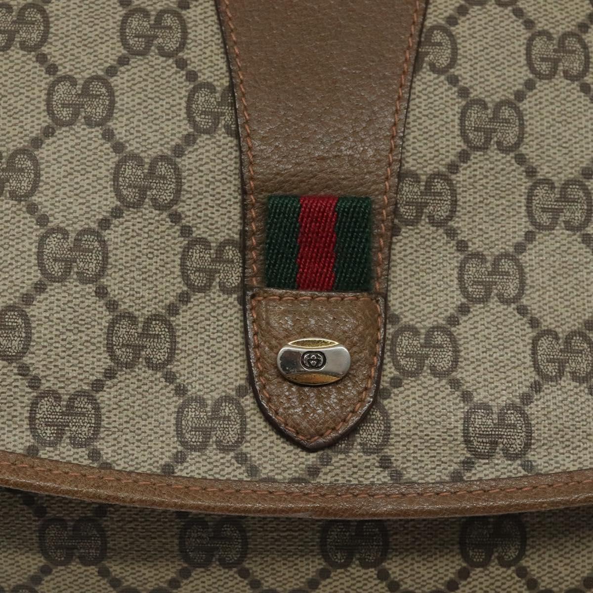 GUCCI GG Supreme Web Sherry Line Bag PVC Beige Green Red 89 01 031 Auth 117063