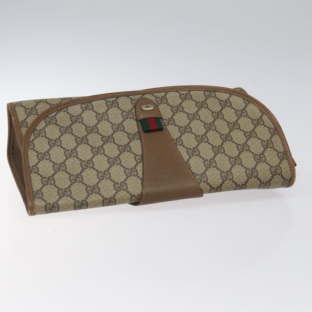GUCCI GG Supreme Web Sherry Line Bag PVC Beige Green Red 89 01 031 Auth 117063