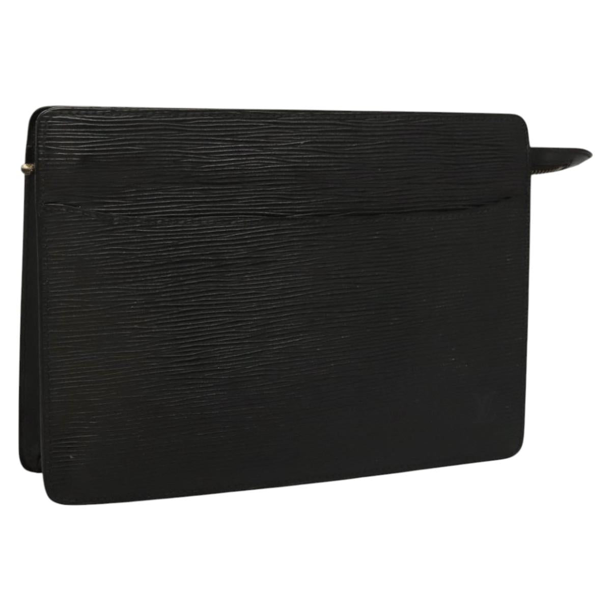 LOUIS VUITTON Epi Pochette Homme Clutch Bag Black Noir M52522 LV Auth 117085