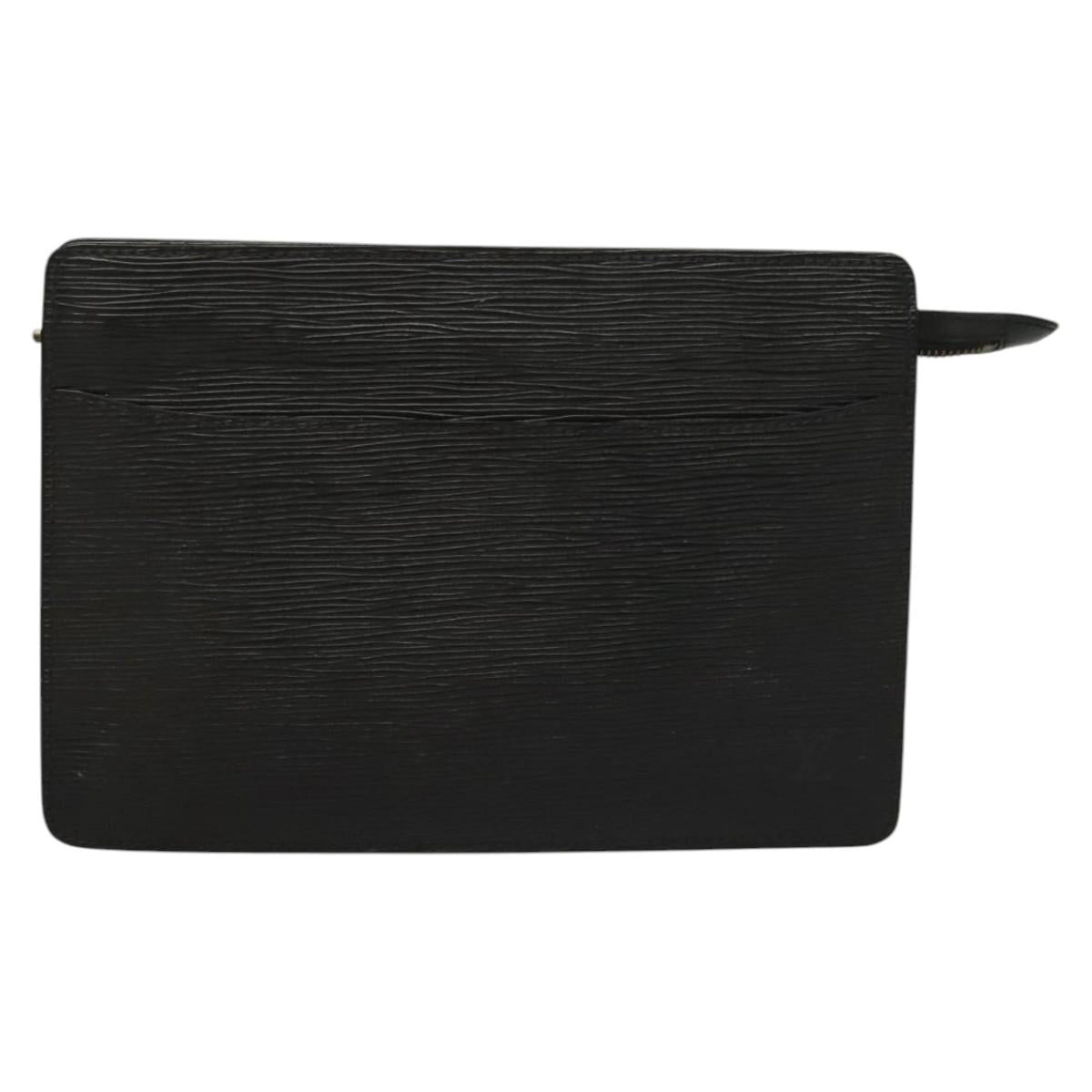LOUIS VUITTON Epi Pochette Homme Clutch Bag Black Noir M52522 LV Auth 117085