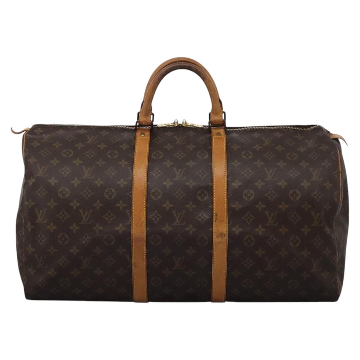 LOUIS VUITTON Monogram Keepall 55 Boston Bag M41424 LV Auth 117095