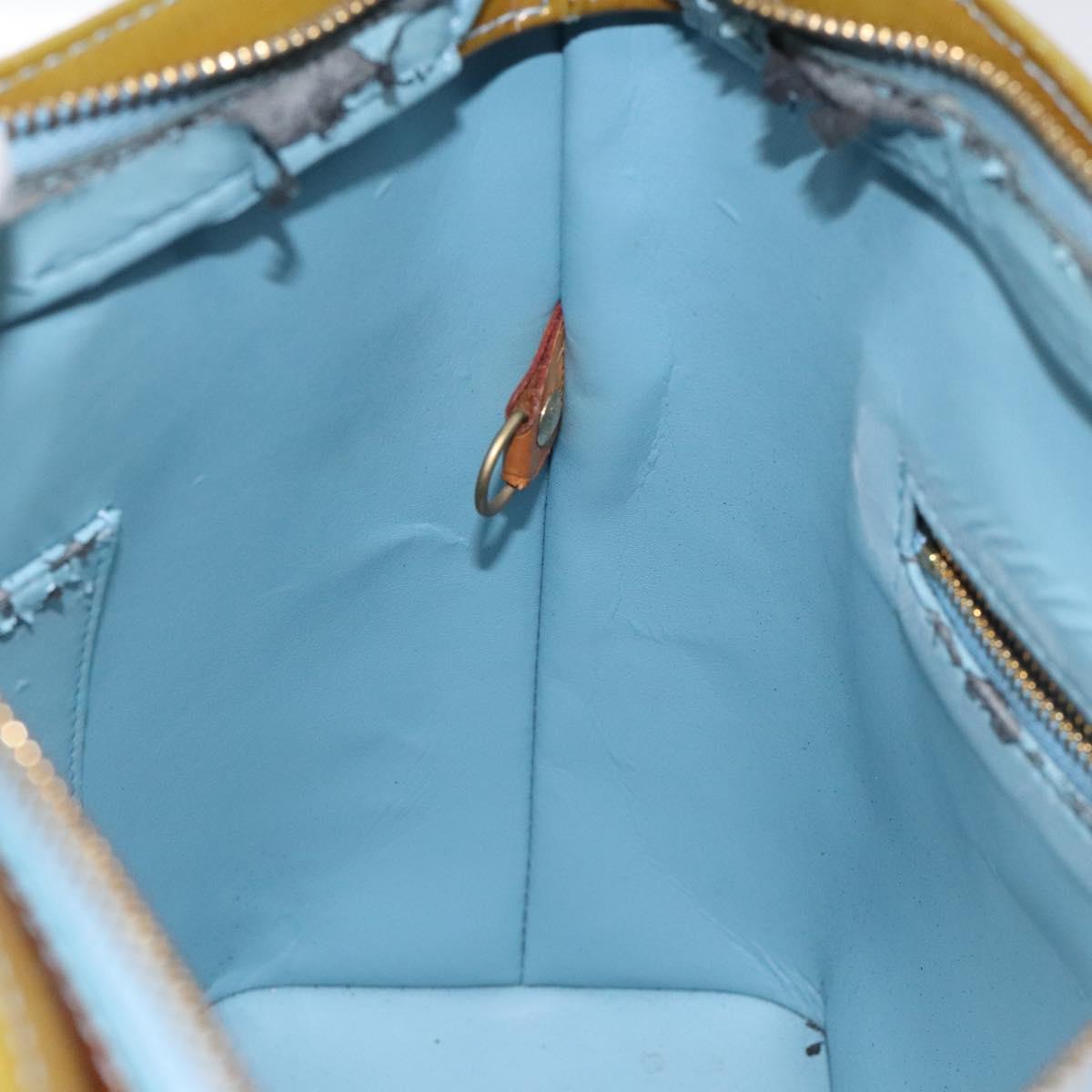 LOUIS VUITTON Monogram Vernis Houston Hand Bag Baby Blue M91005 LV Auth 117101