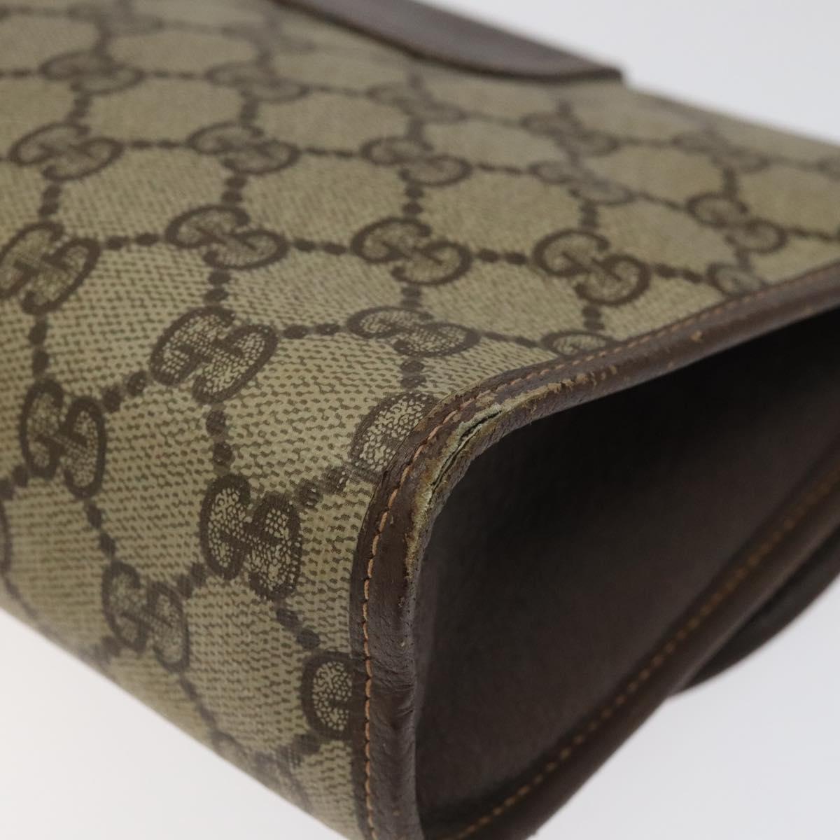 GUCCI GG Supreme Web Sherry Line Bag PVC Beige Green Red 156 01 030 Auth 117104