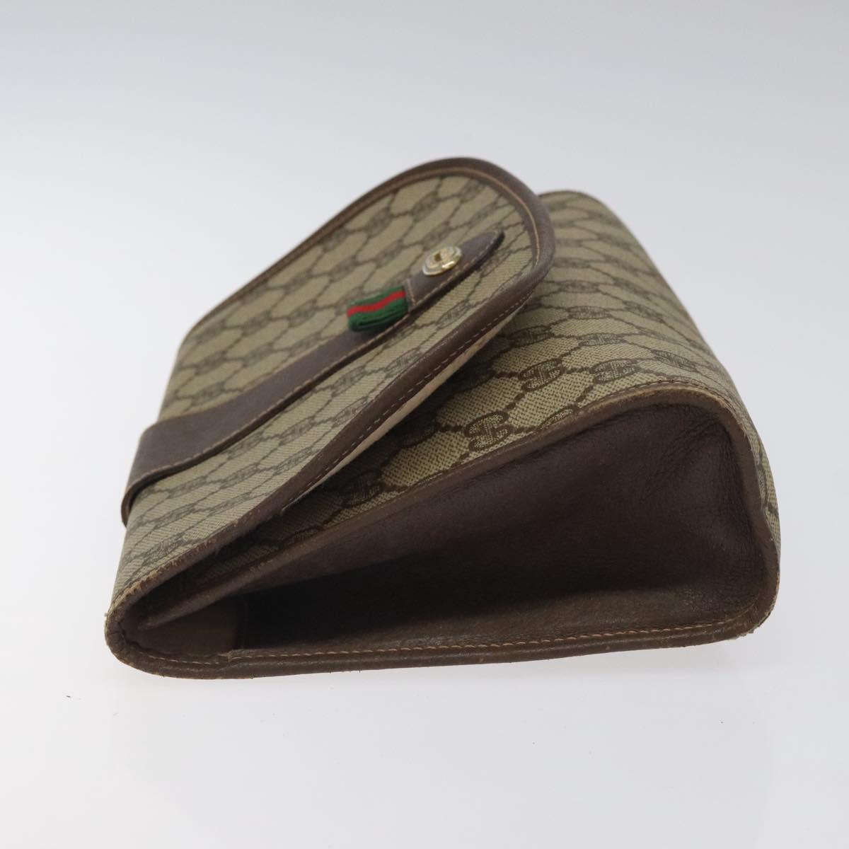 GUCCI GG Supreme Web Sherry Line Bag PVC Beige Green Red 156 01 030 Auth 117104
