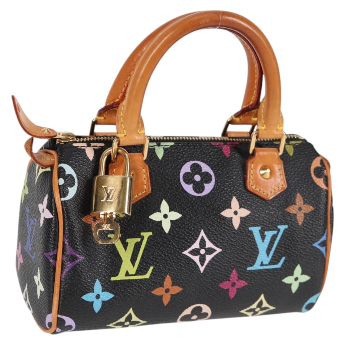 LOUIS VUITTON Monogram Multicolor Mini Speedy Bag Black M92644 LV Auth 117106AM