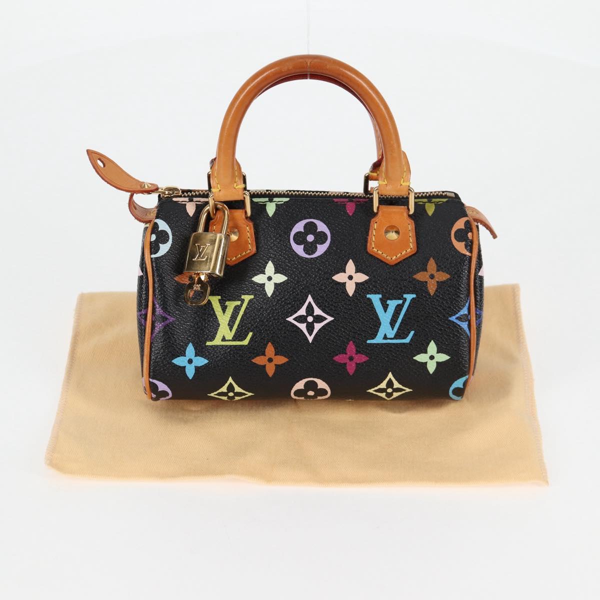 LOUIS VUITTON Monogram Multicolor Mini Speedy Bag Black M92644 LV Auth 117106AM
