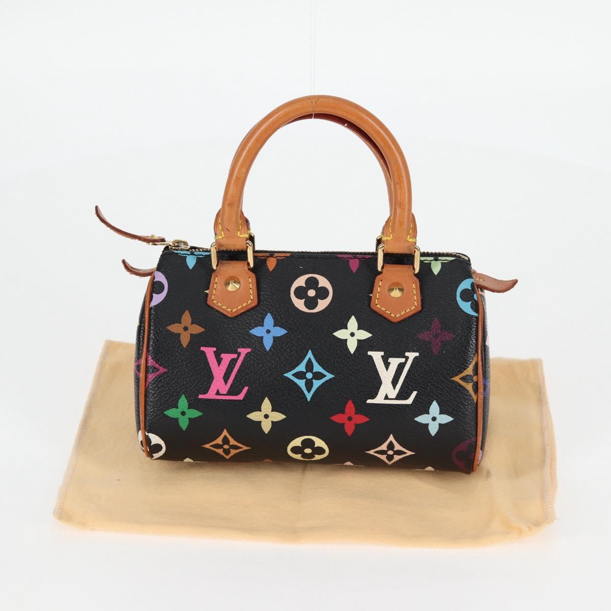 LOUIS VUITTON Monogram Multicolor Mini Speedy Bag Black M92644 LV Auth 117107AM