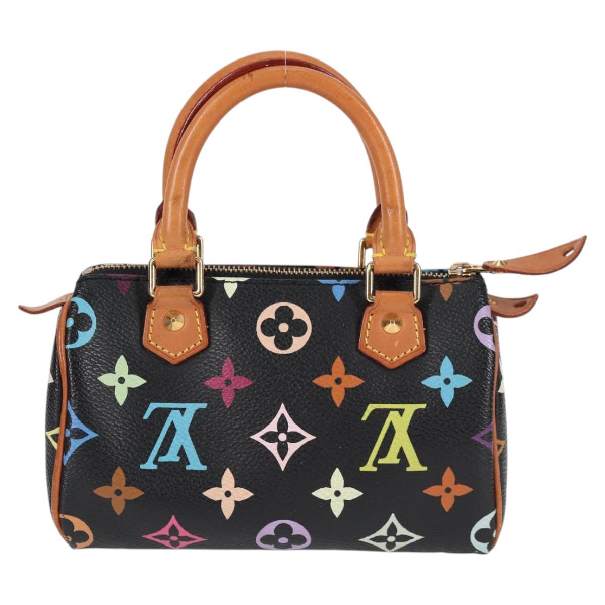 LOUIS VUITTON Monogram Multicolor Mini Speedy Bag Black M92644 LV Auth 117107AM