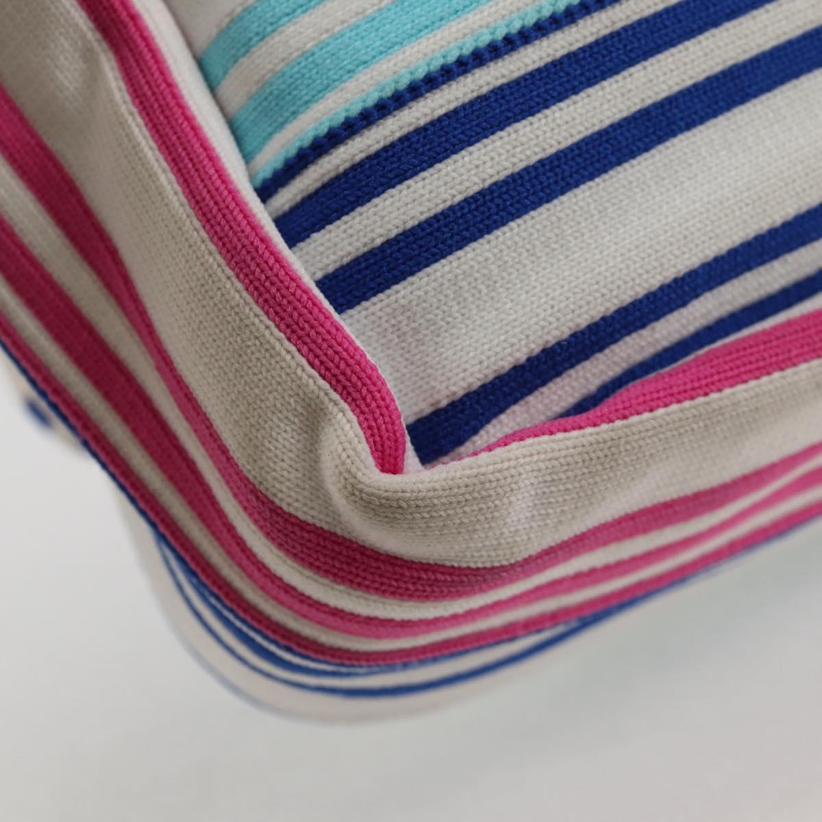 CHANEL Chain Shoulder Bag Canvas White Multicolor CC Auth 117109AM