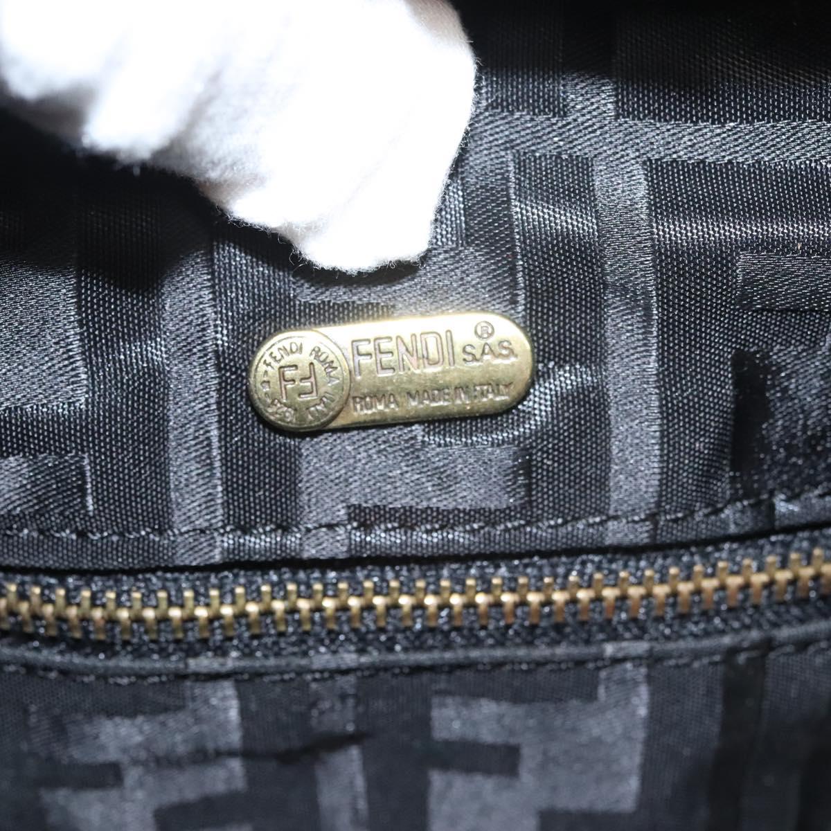 FENDI Backpack Leather Black Auth 117165