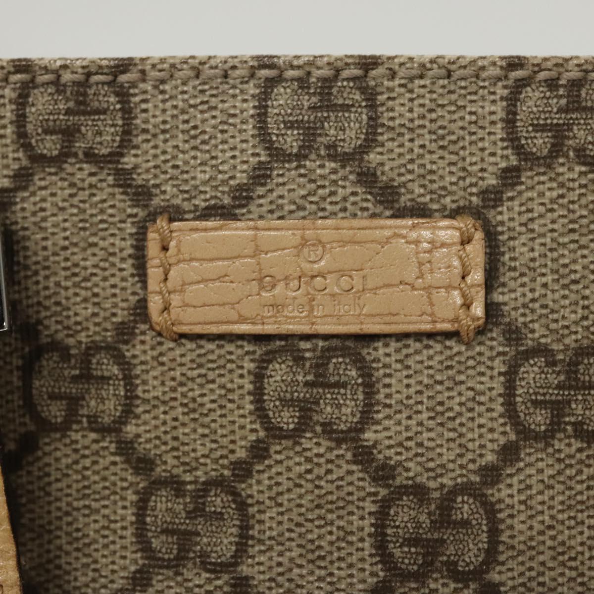 GUCCI GG Supreme Hand Bag PVC Leather Beige 114600 Auth 117203