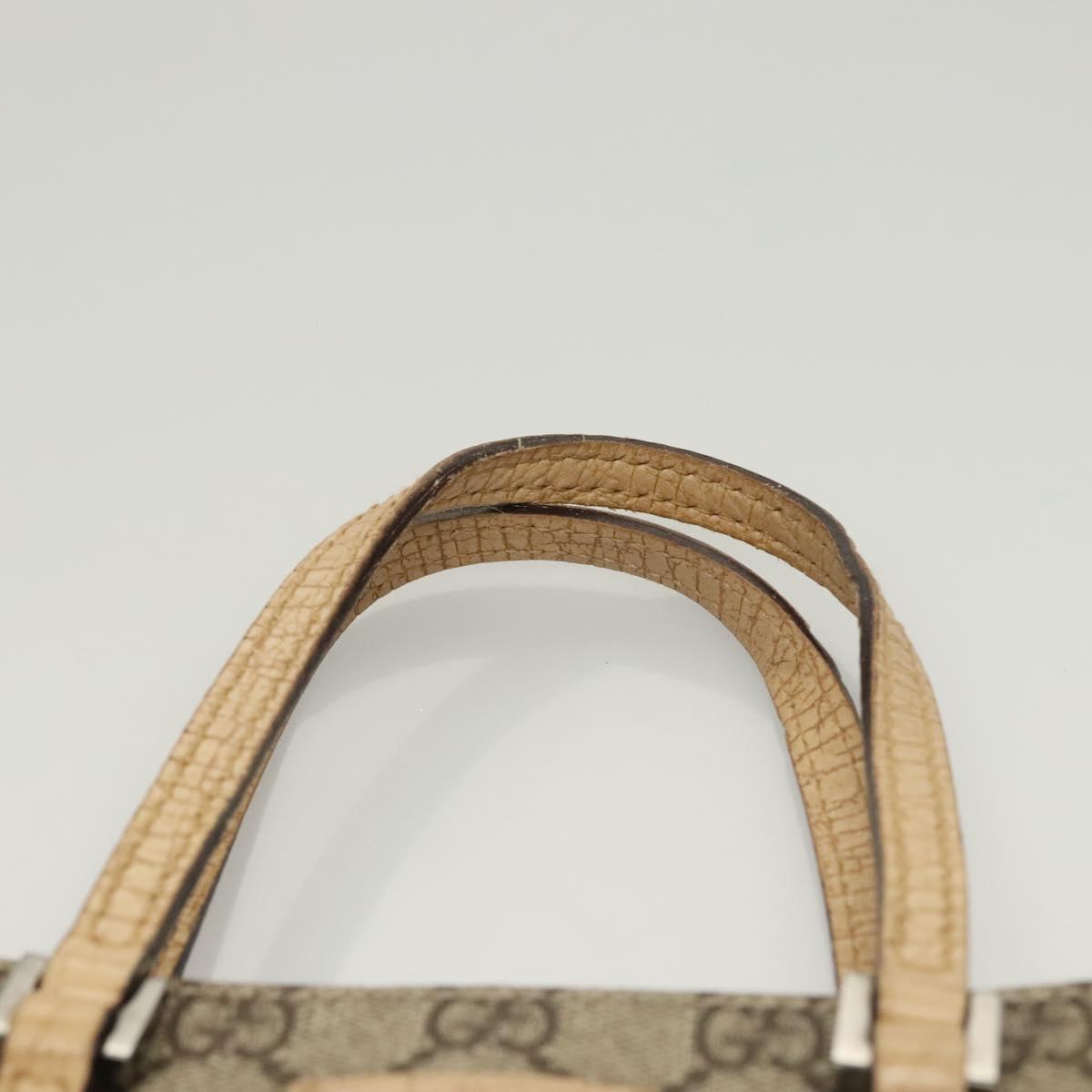GUCCI GG Supreme Hand Bag PVC Leather Beige 114600 Auth 117203